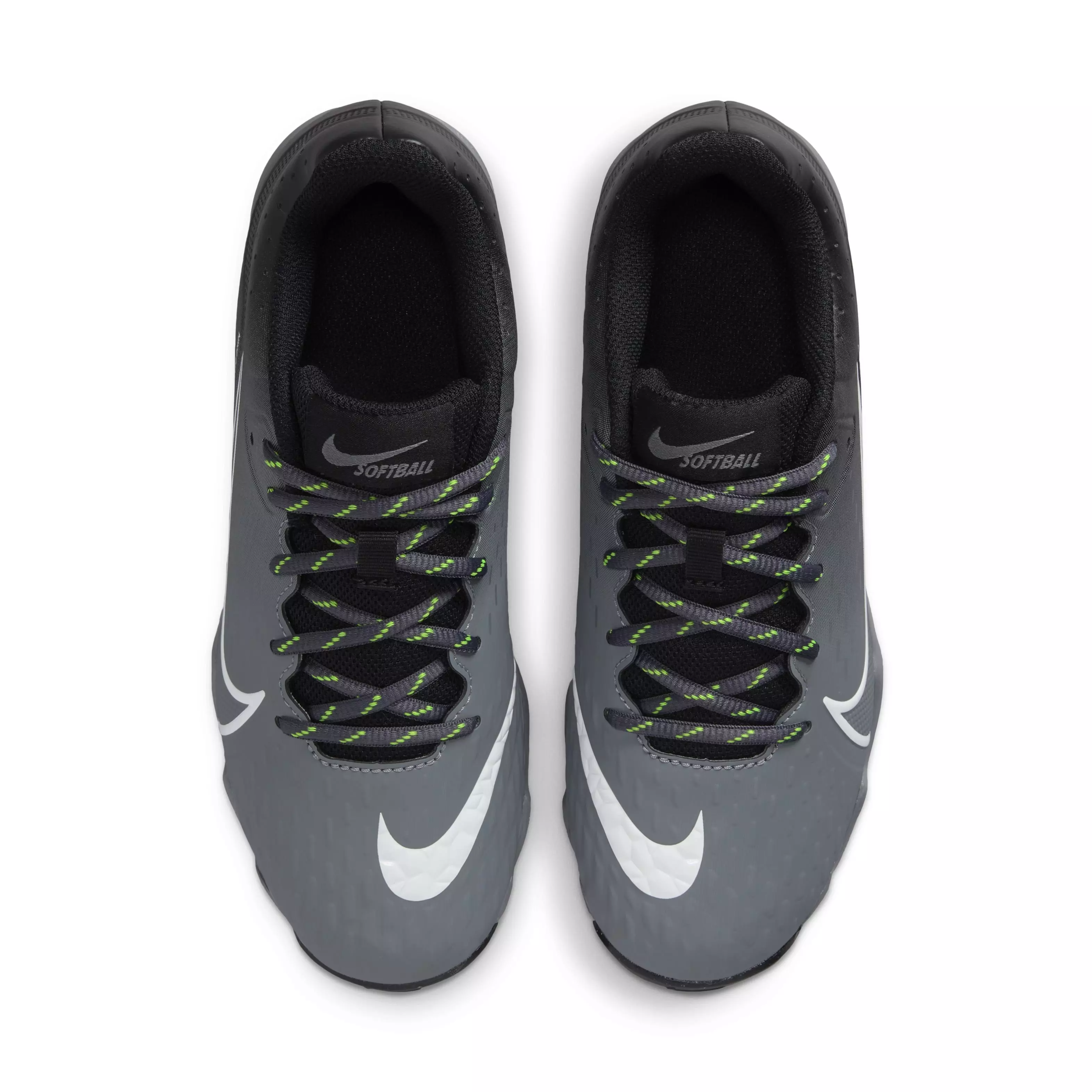 Nike Hyperdiamond 4 Keystone "Black/White/Cool Grey/Volt" Women's Softball Cleat - BLACK/WHITE/GREY/VOLT