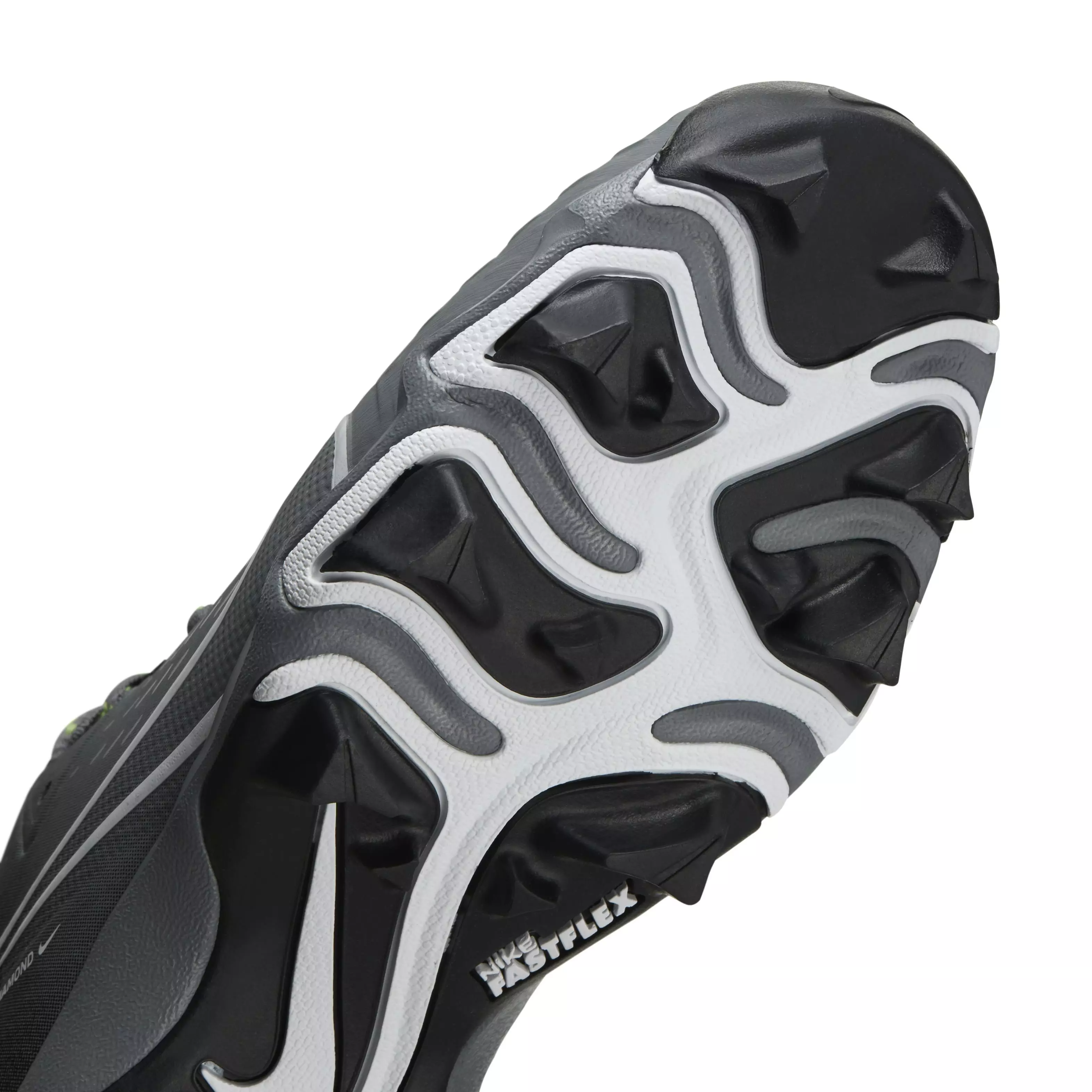Nike Hyperdiamond 4 Keystone "Black/White/Cool Grey/Volt" Women's Softball Cleat - BLACK/WHITE/GREY/VOLT