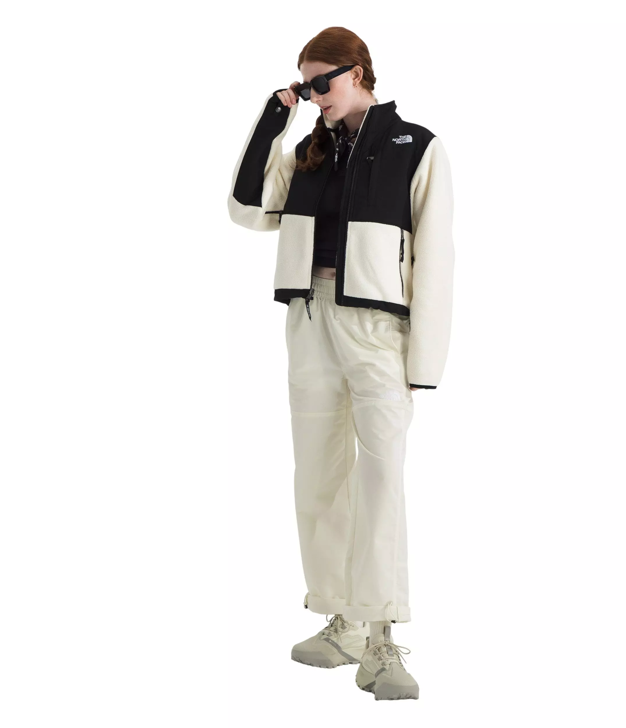 The North Face Women's Retro Denali Jacket -White/Black - WHITE/BLACK