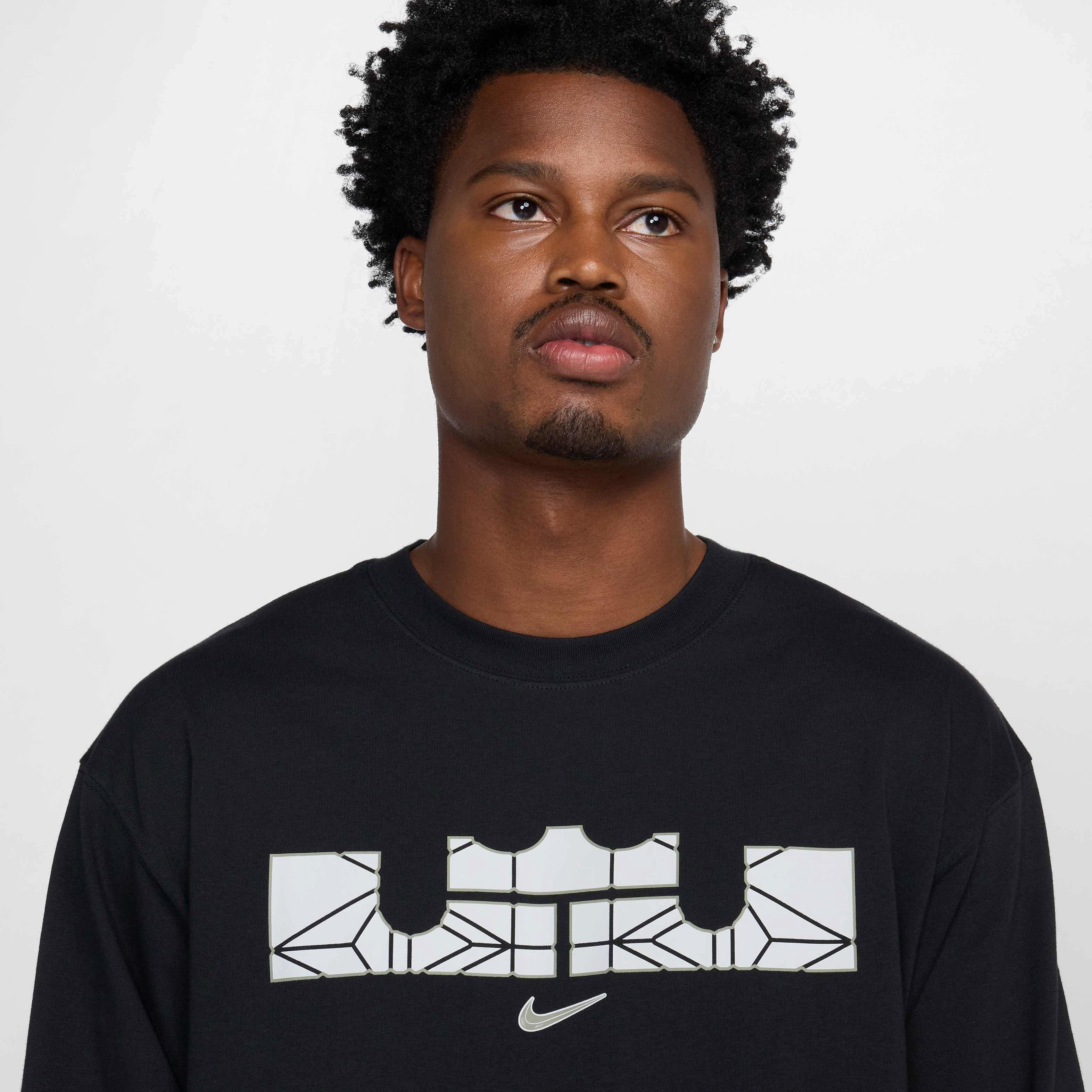 LeBron Men's Nike​ Max90 Long-Sleeve Basketball T-Shirt - BLACK Thumbnail View 3