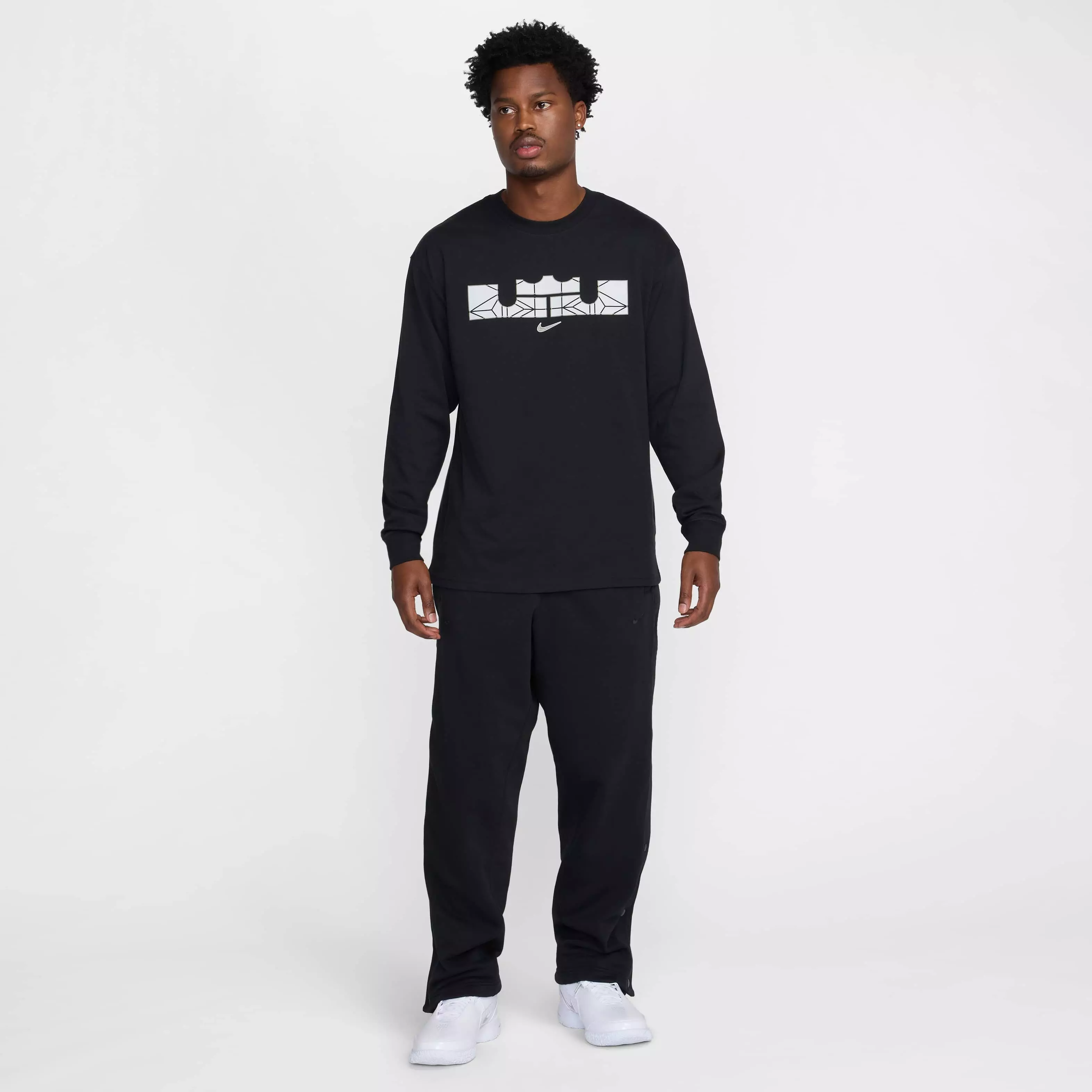 LeBron Men's Nike​ Max90 Long-Sleeve Basketball T-Shirt - BLACK