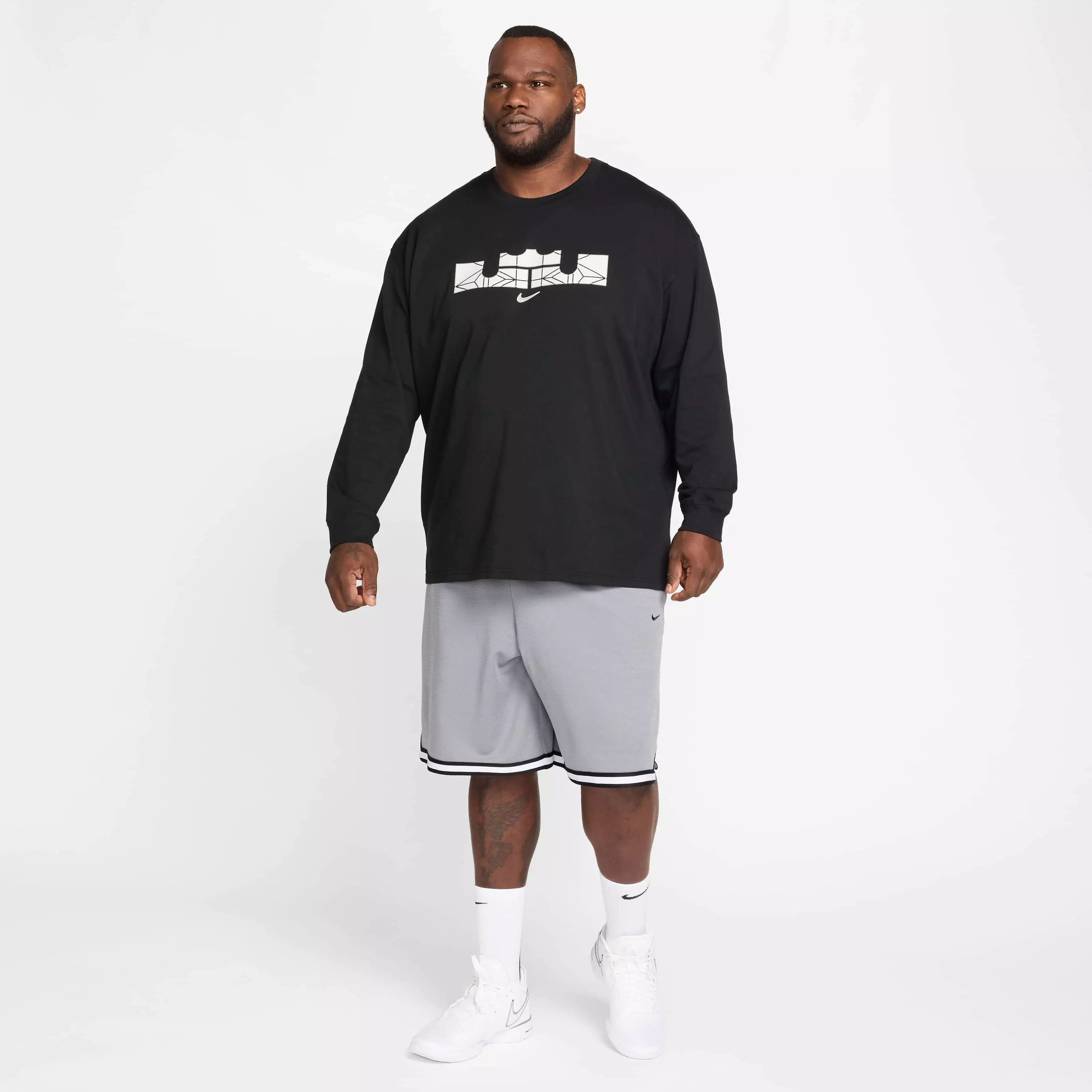 LeBron Men's Nike​ Max90 Long-Sleeve Basketball T-Shirt - BLACK