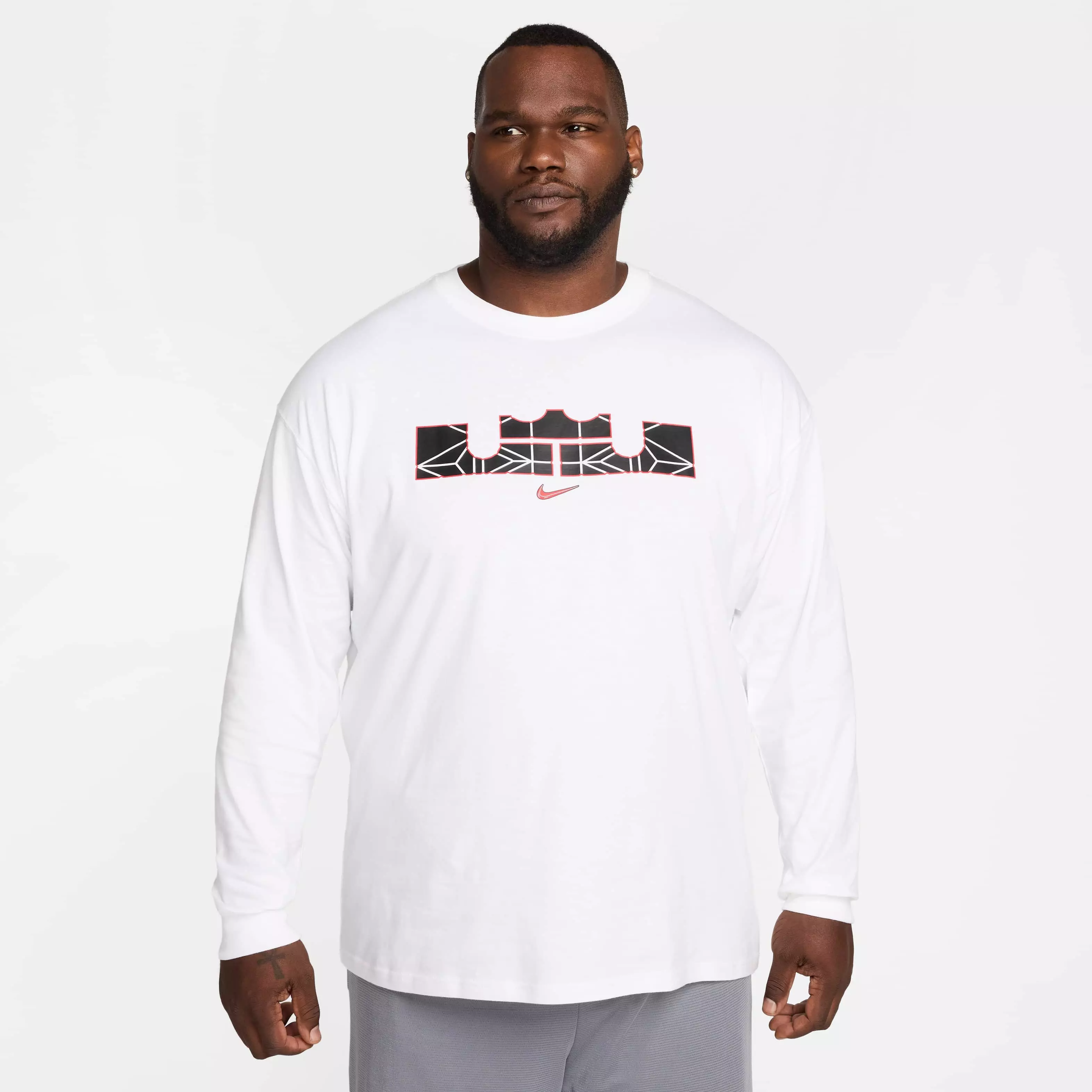 LeBron Men's Nike​ Max90 Long-Sleeve Basketball T-Shirt - WHITE