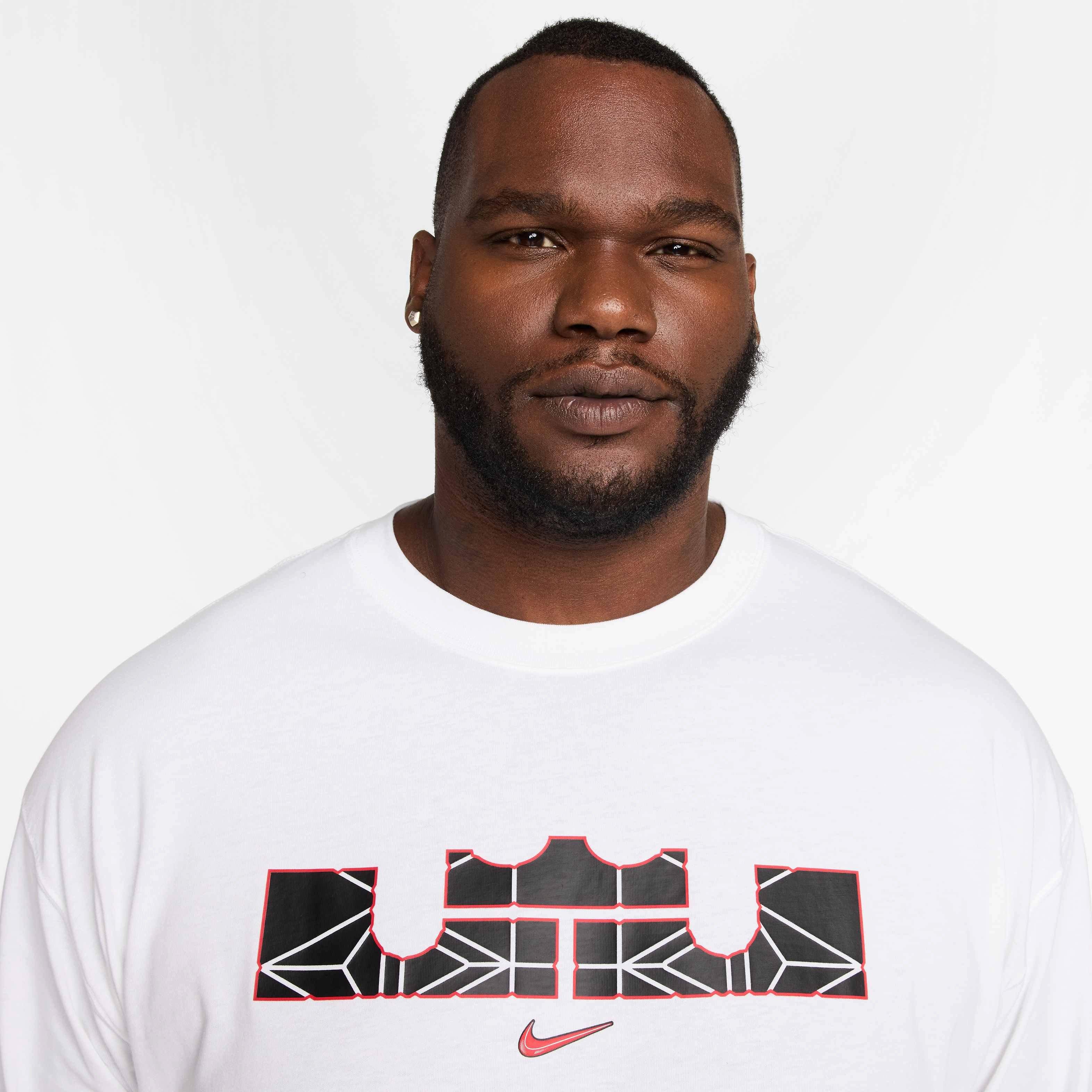 LeBron Men's Nike​ Max90 Long-Sleeve Basketball T-Shirt - WHITE Thumbnail View 7
