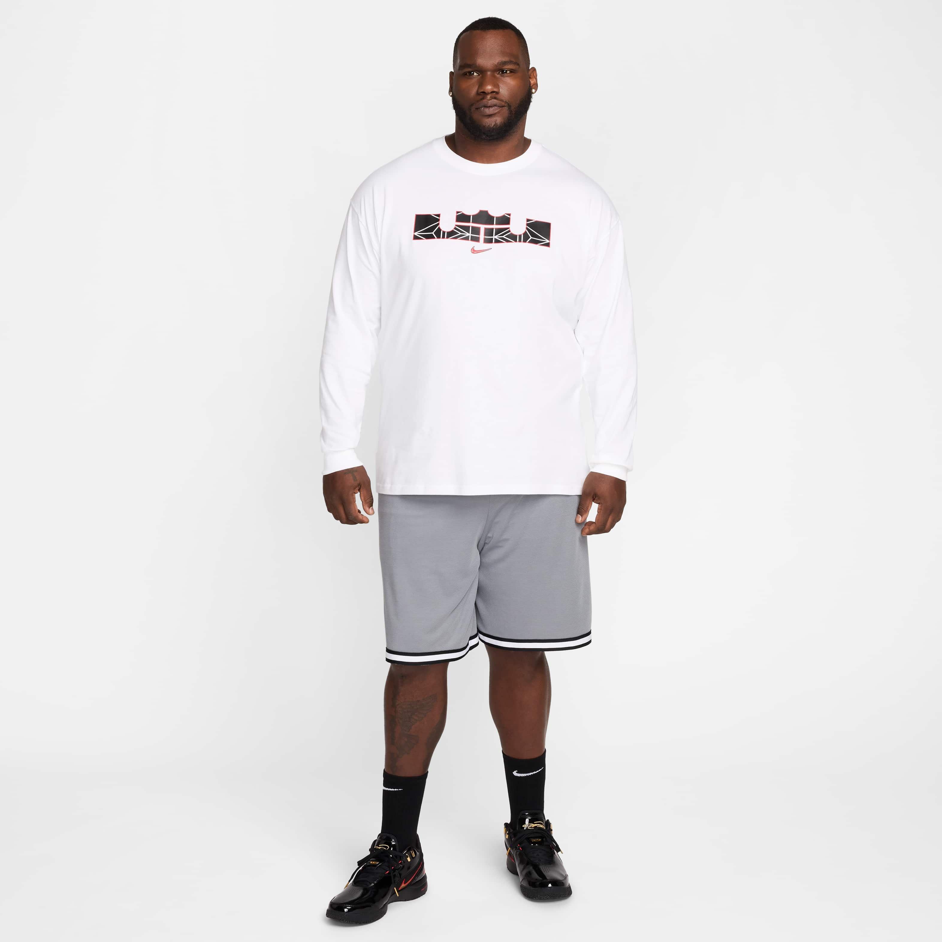 LeBron Men's Nike​ Max90 Long-Sleeve Basketball T-Shirt - WHITE Thumbnail View 8