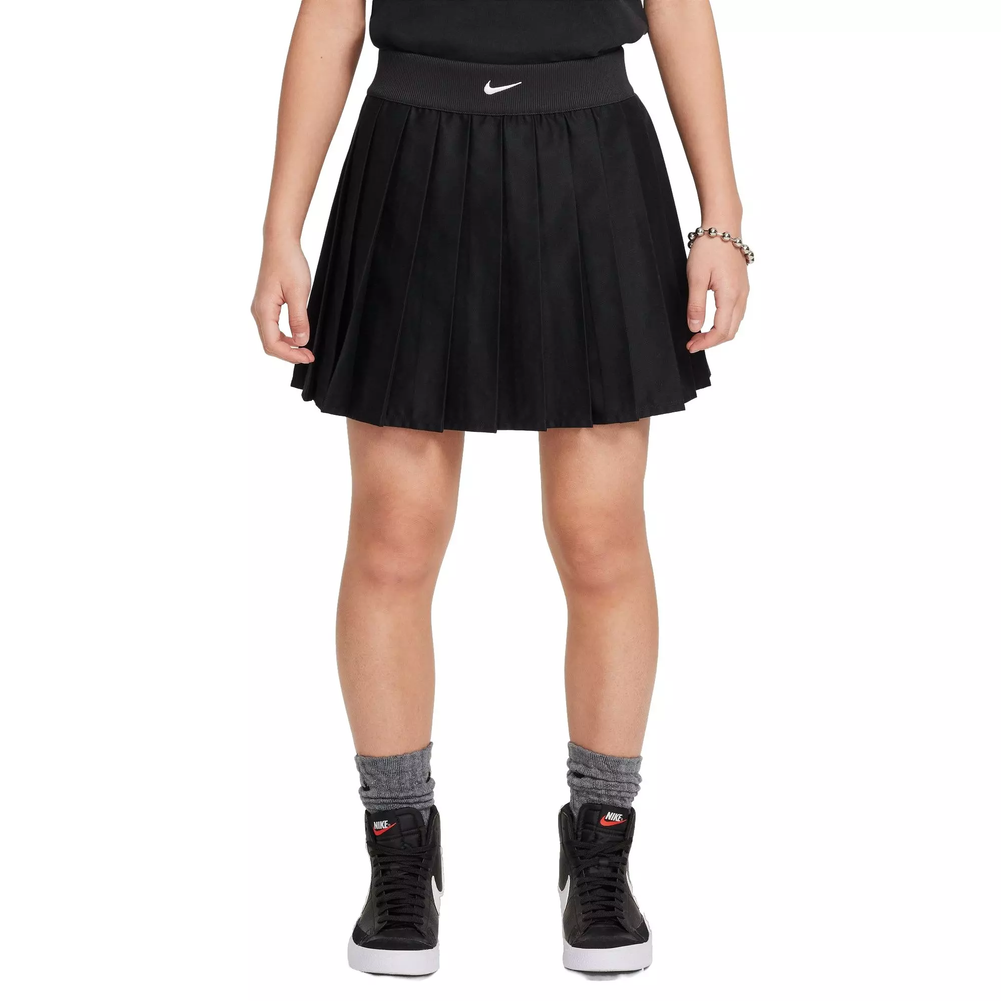 Nike Big Girls' Sportswear Graphic Star Pleated Skirt - BLACK