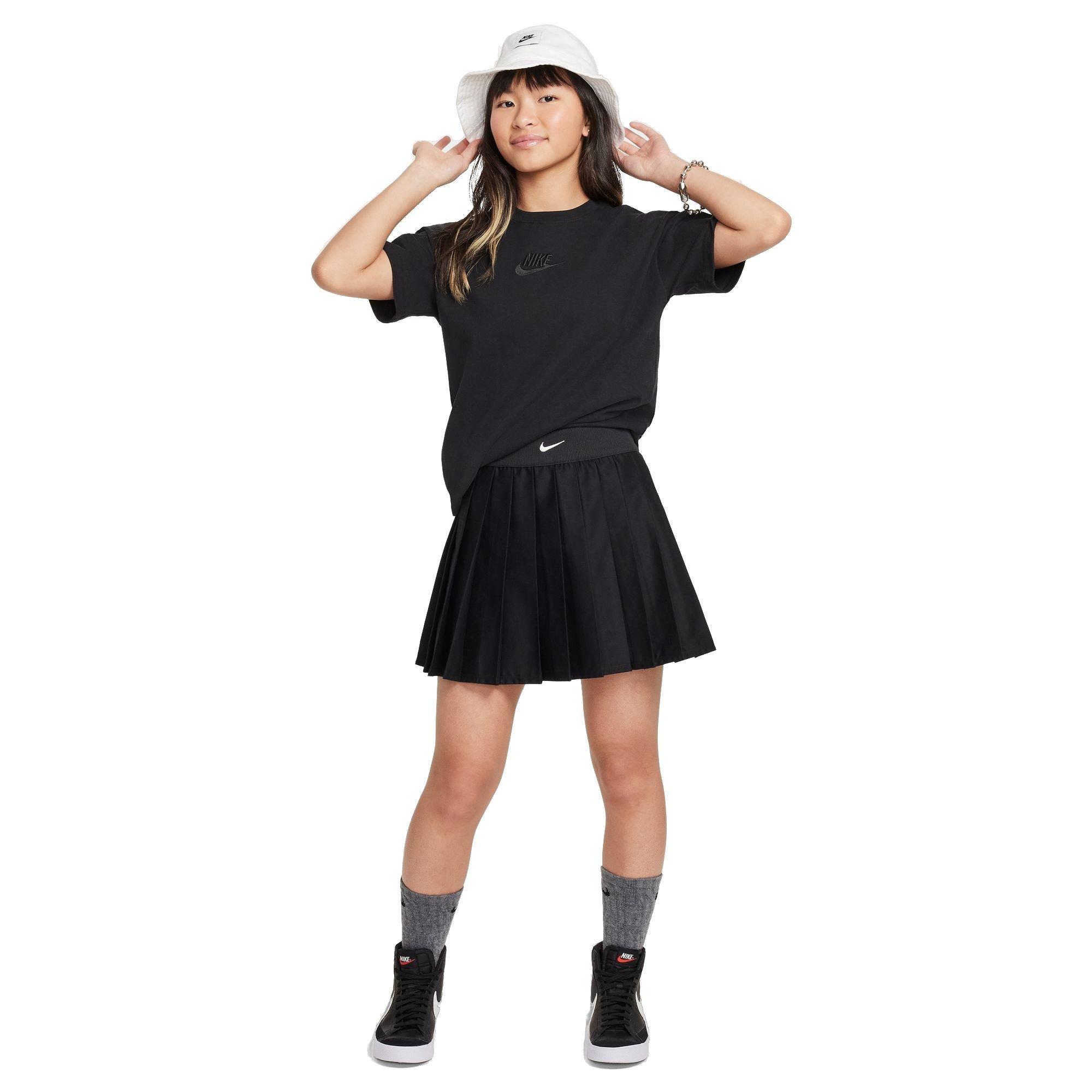 Nike Big Girls' Sportswear Graphic Star Pleated Skirt - BLACK Thumbnail View 5