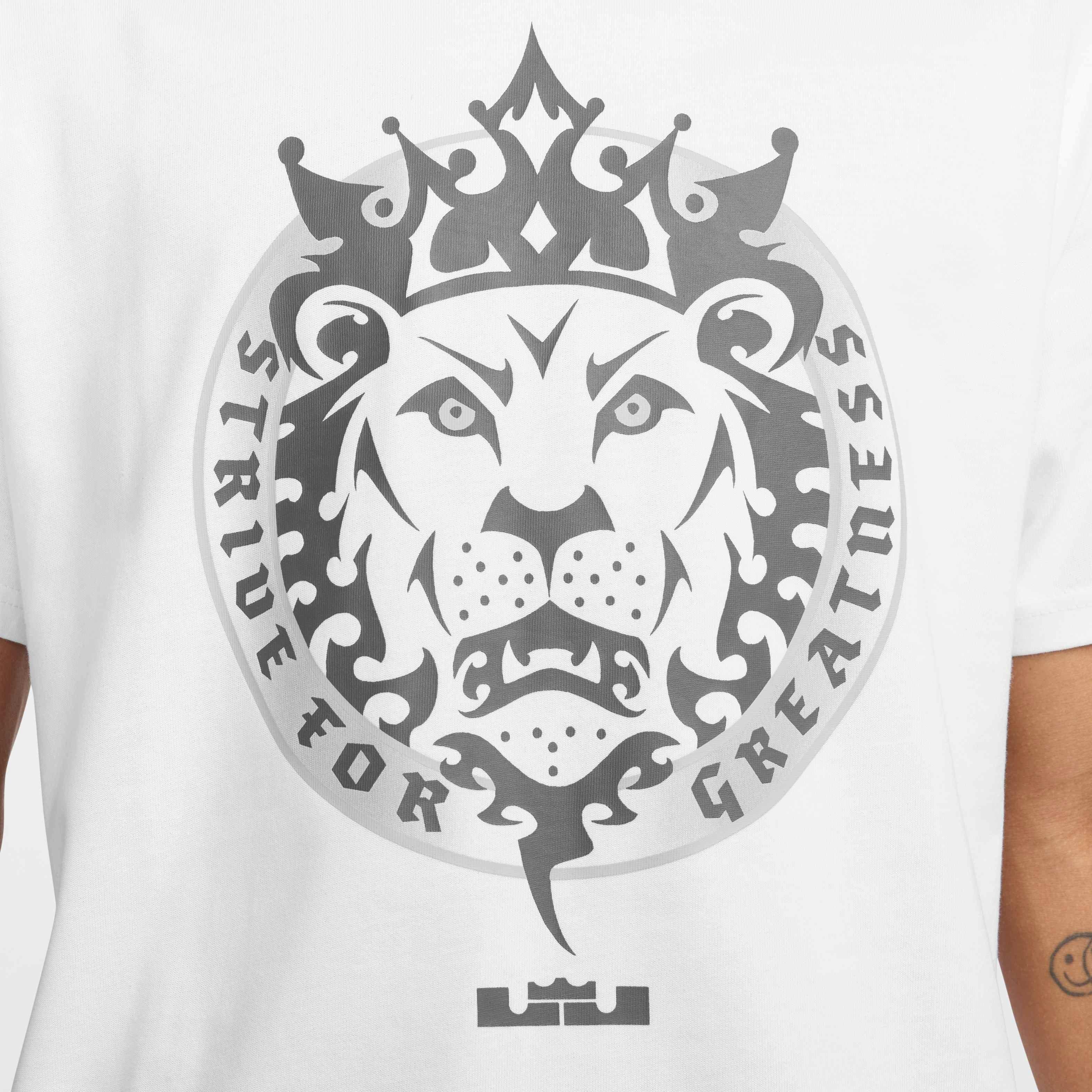 Nike LeBron Men's Max90 Basketball T-Shirt - WHITE Thumbnail View 4