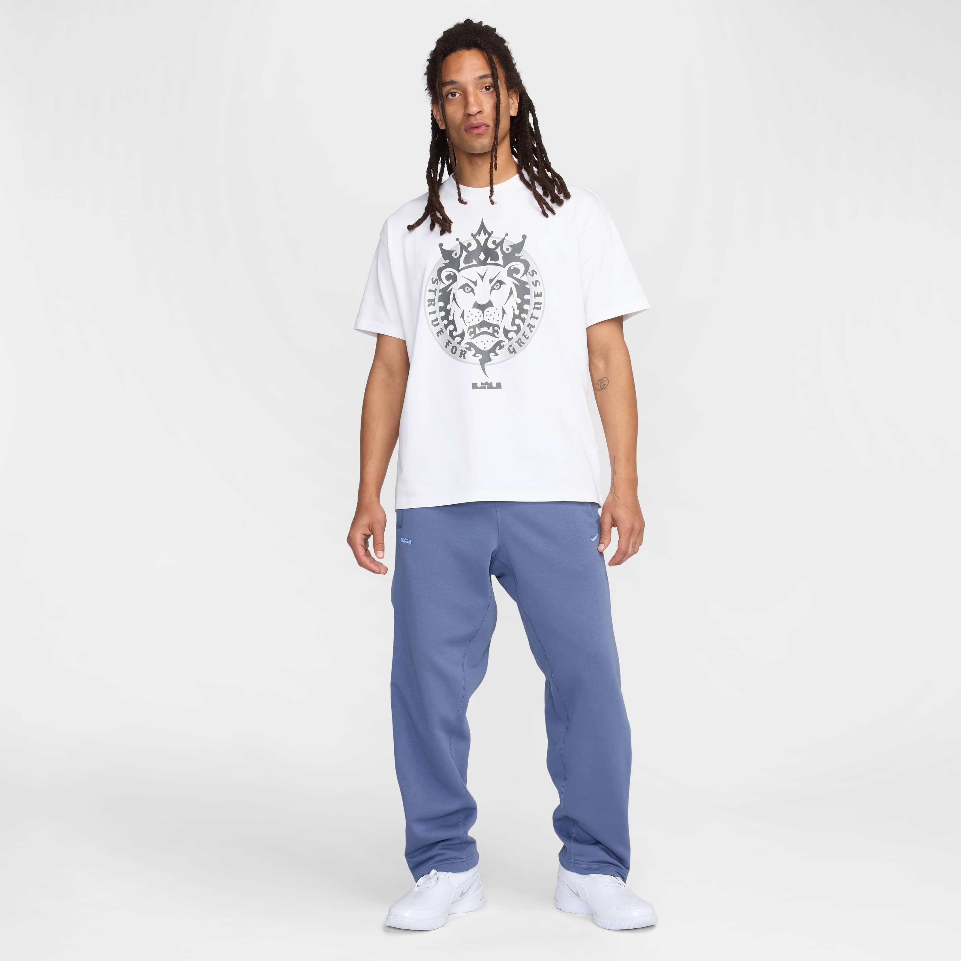 Nike LeBron Men's Max90 Basketball T-Shirt - WHITE Thumbnail View 5