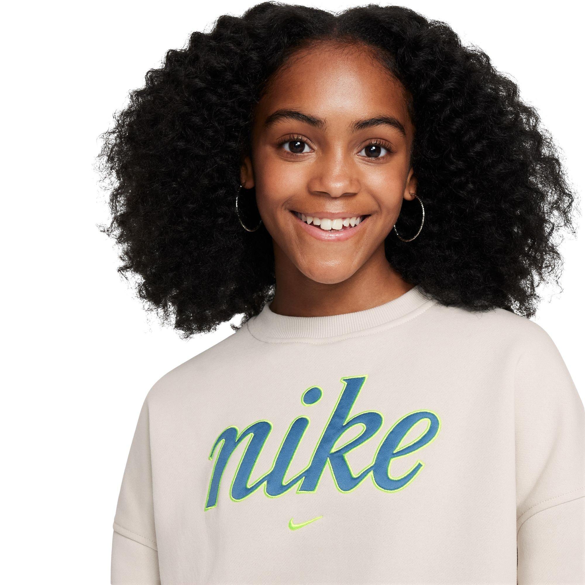Nike Sportswear Club Fleece Graphic Boxy Crew-Neck Big Girls' Sweatshirt