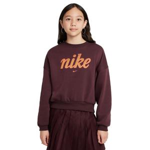 Nike Big Girls' Sportswear Club Fleece Graphic Boxy Crew-Neck Sweatshirt