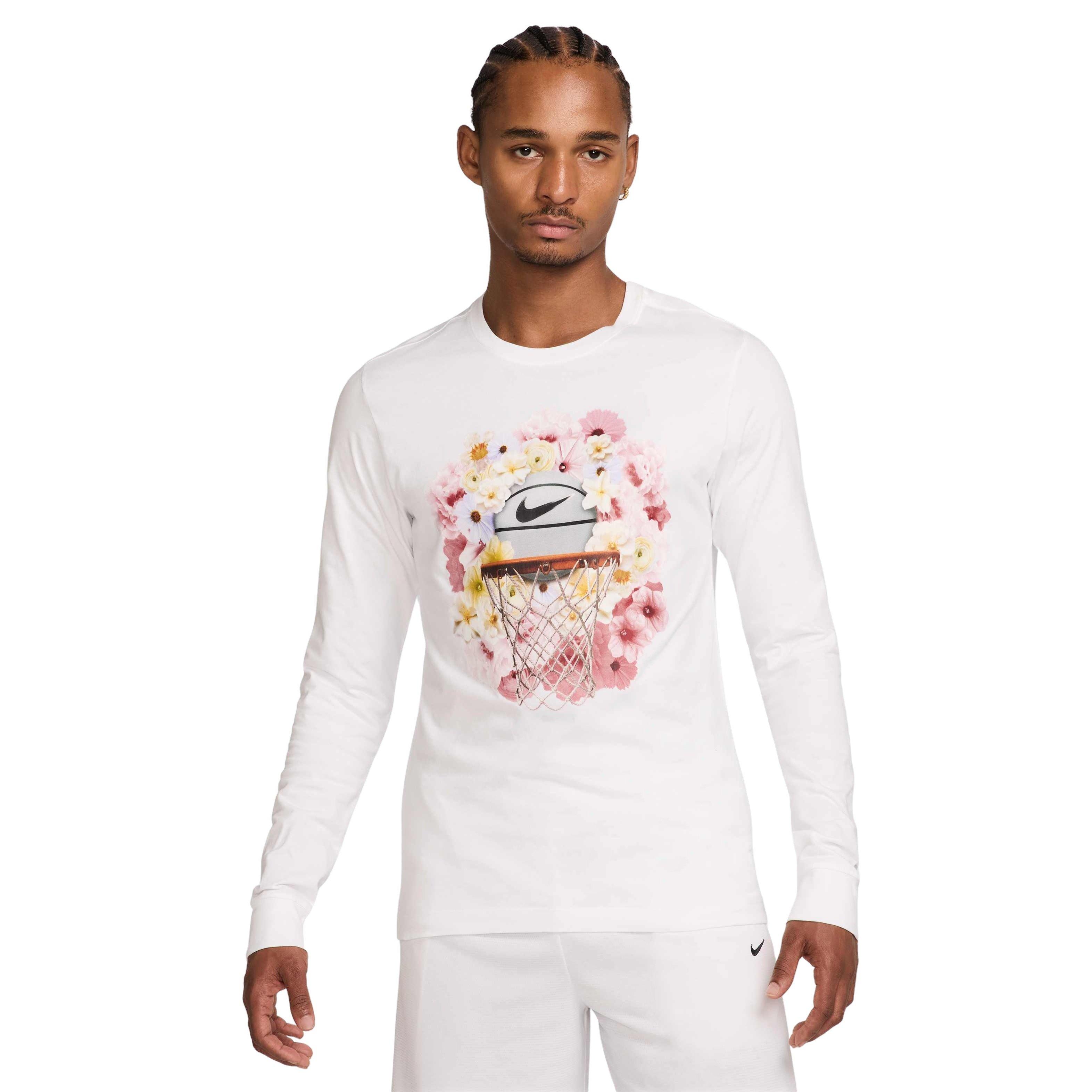 Nike Men's Max90 Long-Sleeve OC 2 SP25 Basketball T-Shirt - WHITE Thumbnail View 1