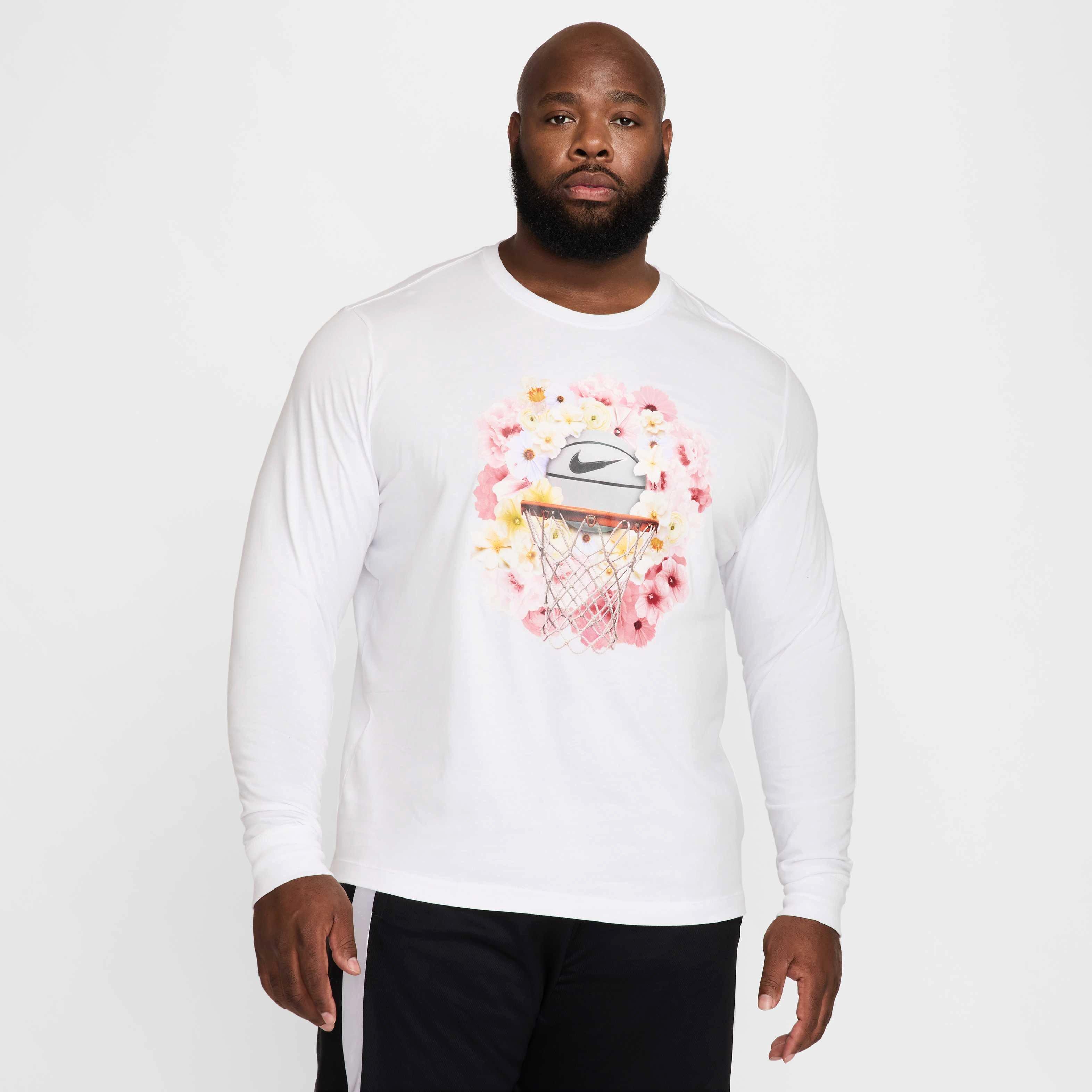 Nike Men's Max90 Long-Sleeve OC 2 SP25 Basketball T-Shirt - WHITE Thumbnail View 6