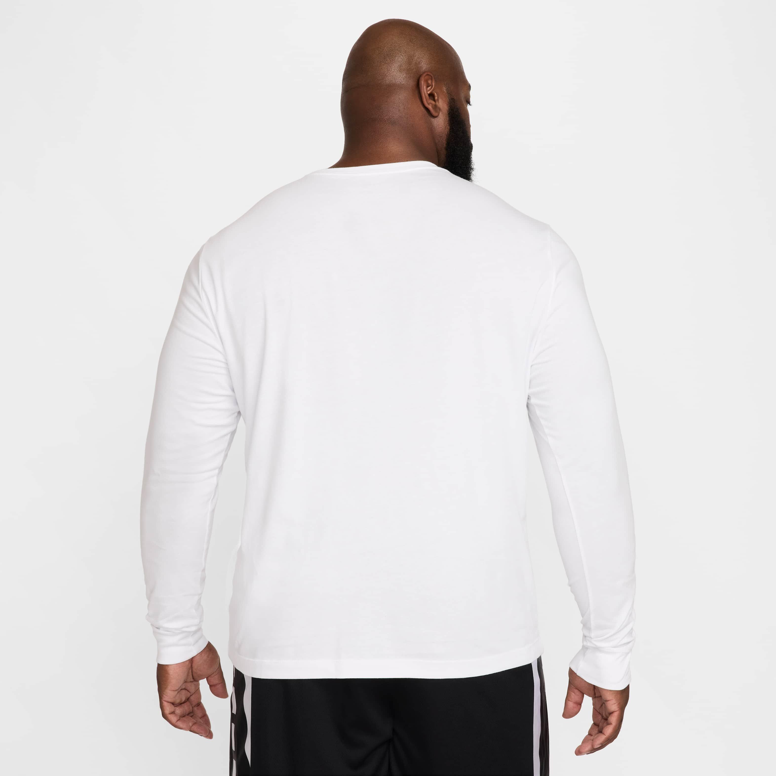Nike Men's Max90 Long-Sleeve OC 2 SP25 Basketball T-Shirt - WHITE Thumbnail View 7