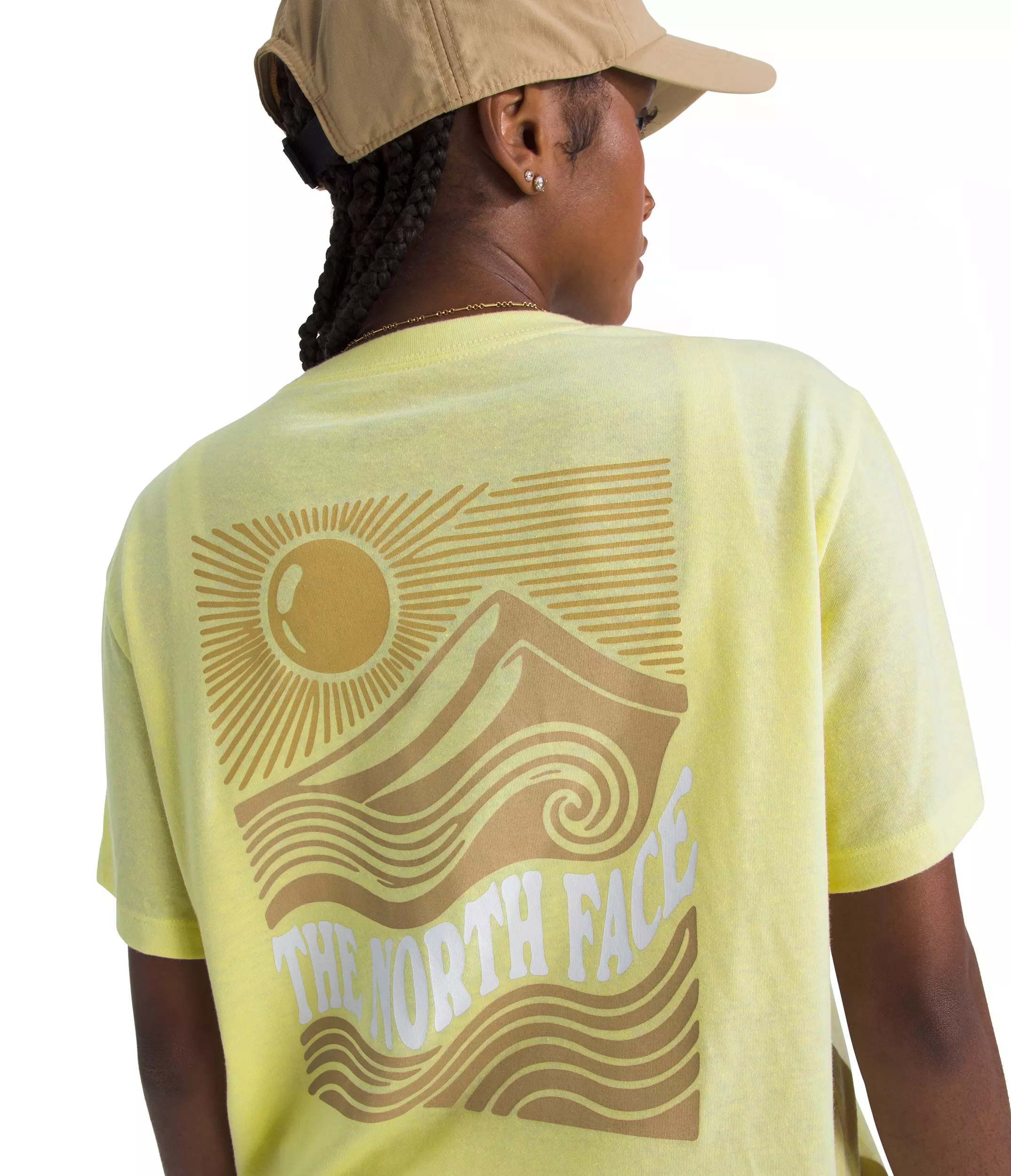 The North Face Women's Mountain Escape Short-Sleeve Tee - Yellow/White - YELLOW/WHITE