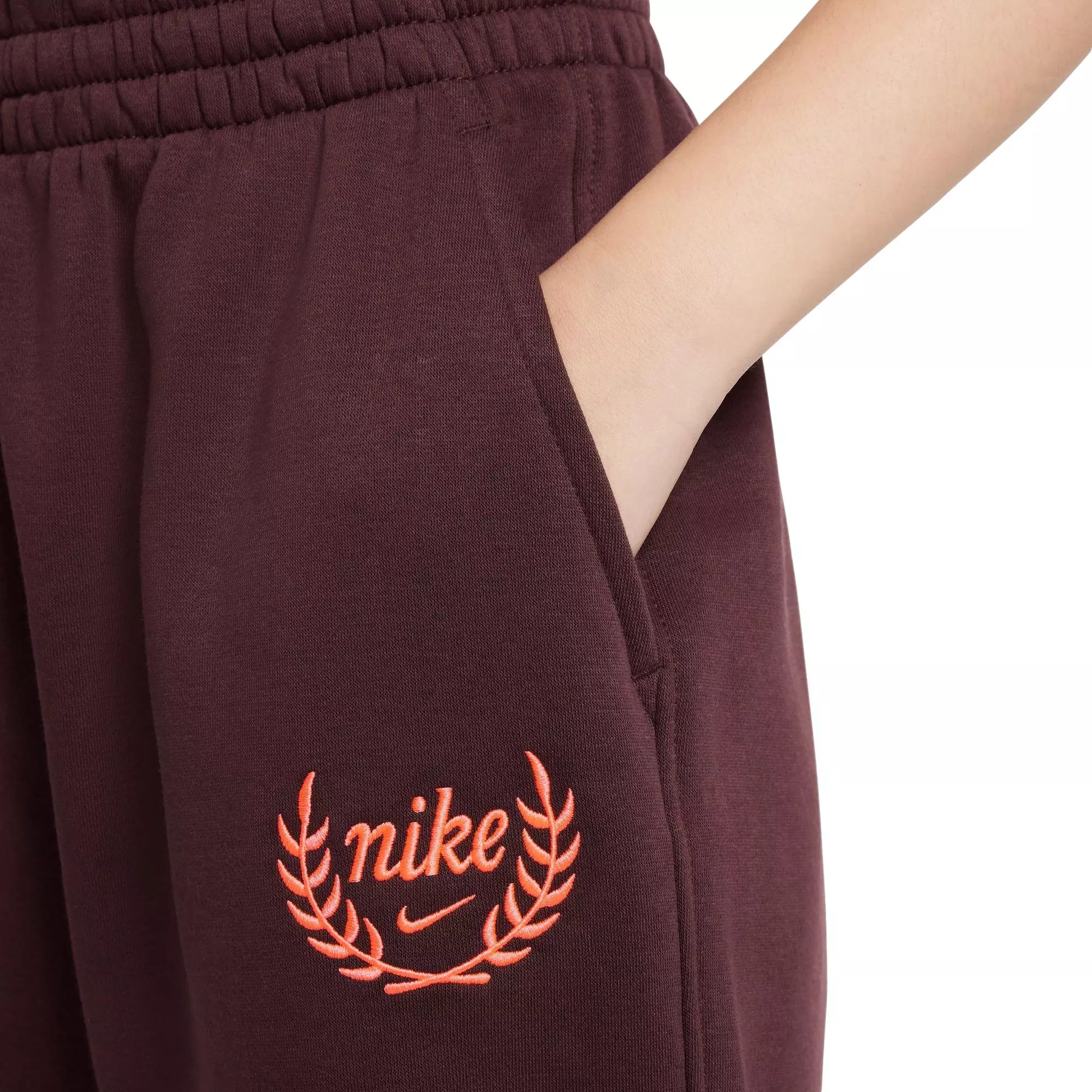 Nike Big Girls' Sportswear Club Fleece Graphic Star Loose Pants - RED