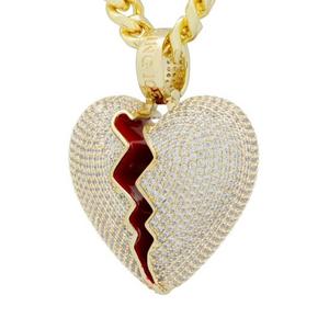 King Ice Broken Heart Necklace - GOLD