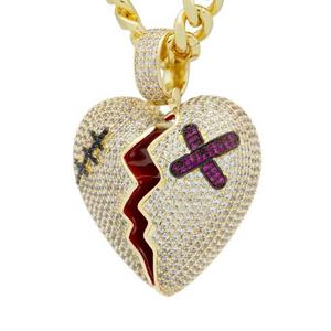 King Ice Broken Heart Necklace - GOLD