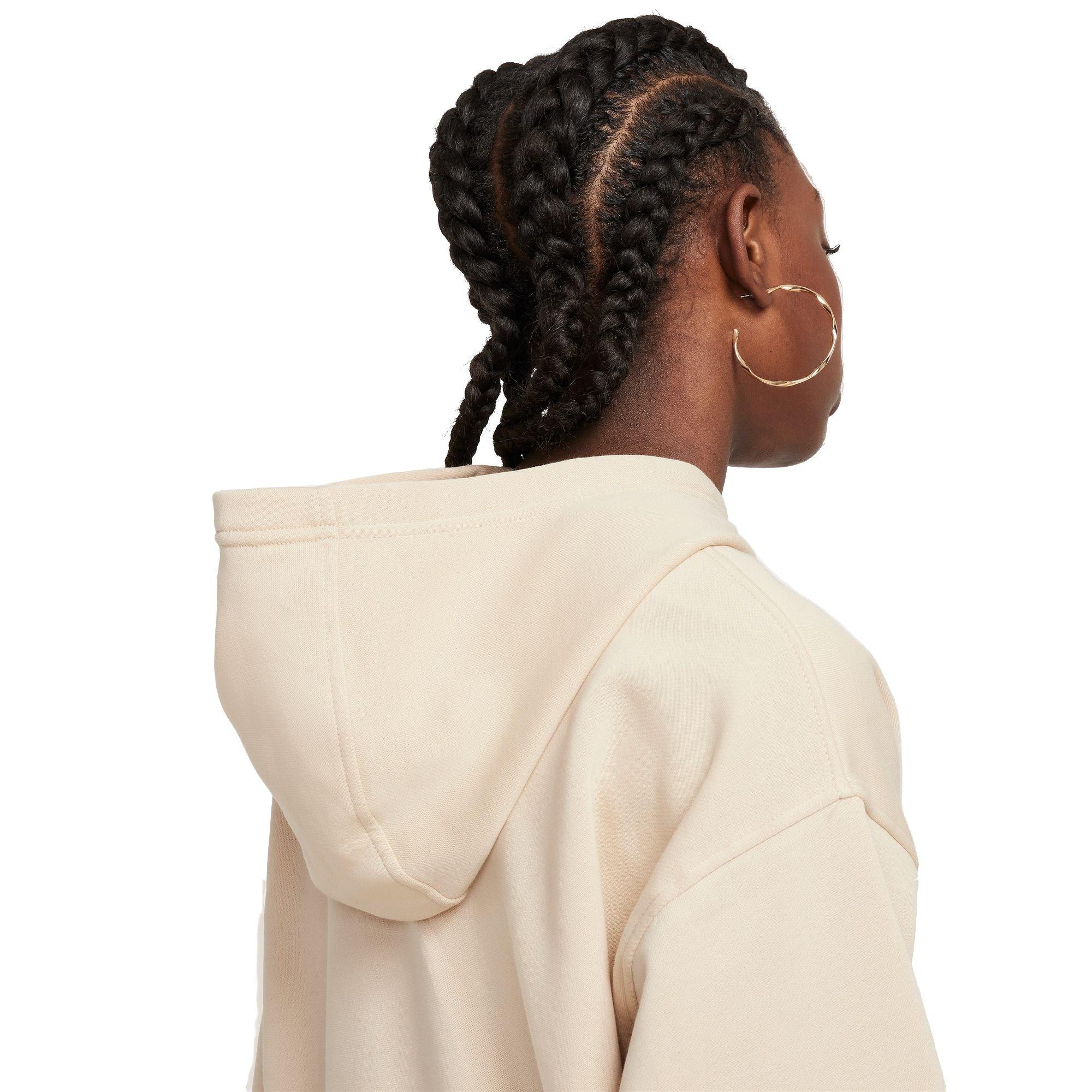 Nike Big Girls' Sportswear Club Fleece Oversized Pullover Hoodie - TAN Thumbnail View 4