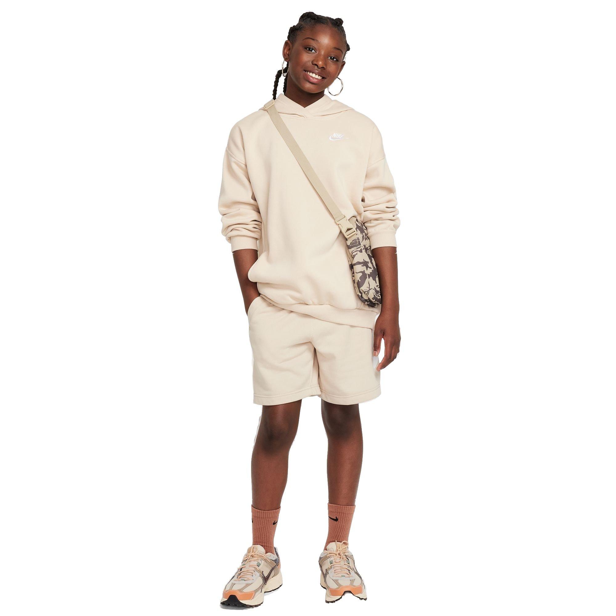 Nike Big Girls' Sportswear Club Fleece Oversized Pullover Hoodie - TAN Thumbnail View 6