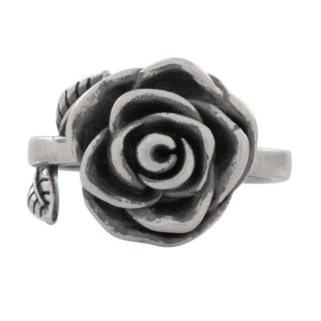 King Ice Antique Rose Ring - Sterling Silver - WHITE GOLD