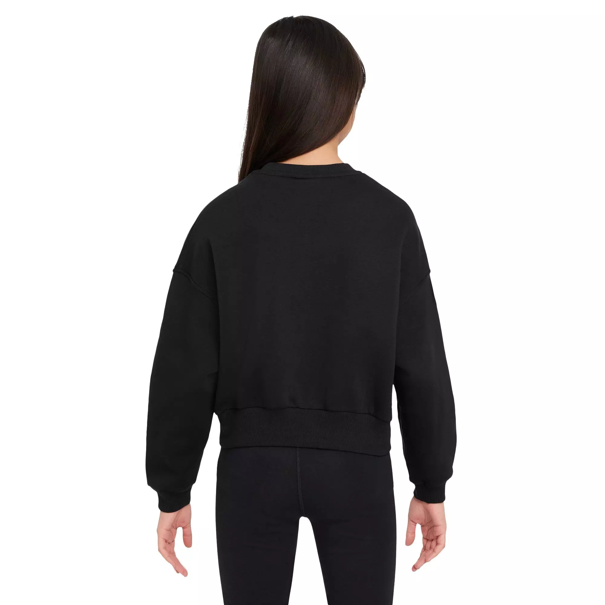 Nike Big Girls' Sportswear Club Fleece Boxy Crew-Neck Sweatshirt - BLACK