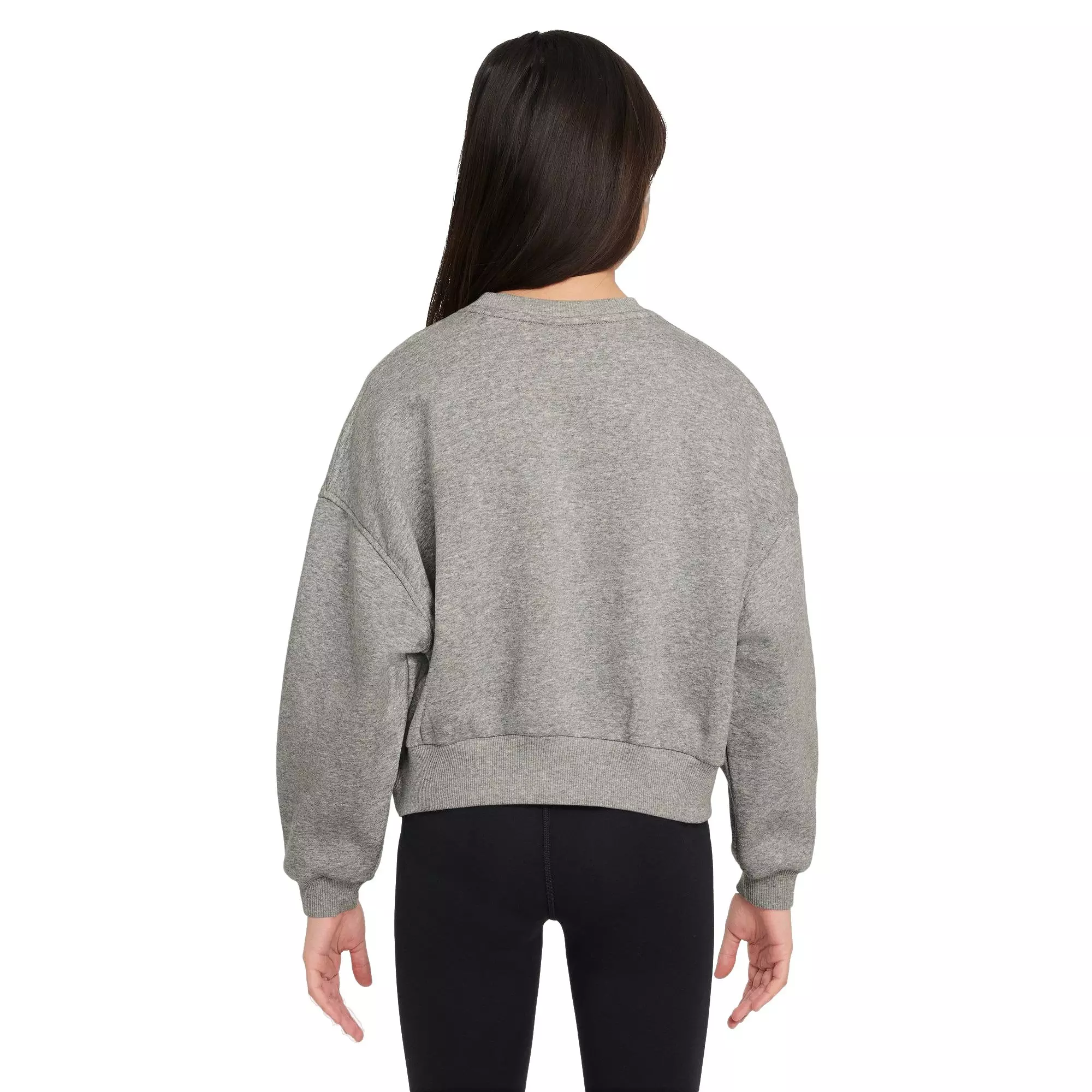 Nike Big Girls' Sportswear Club Fleece Boxy Crewneck Sweatshirt - GREY