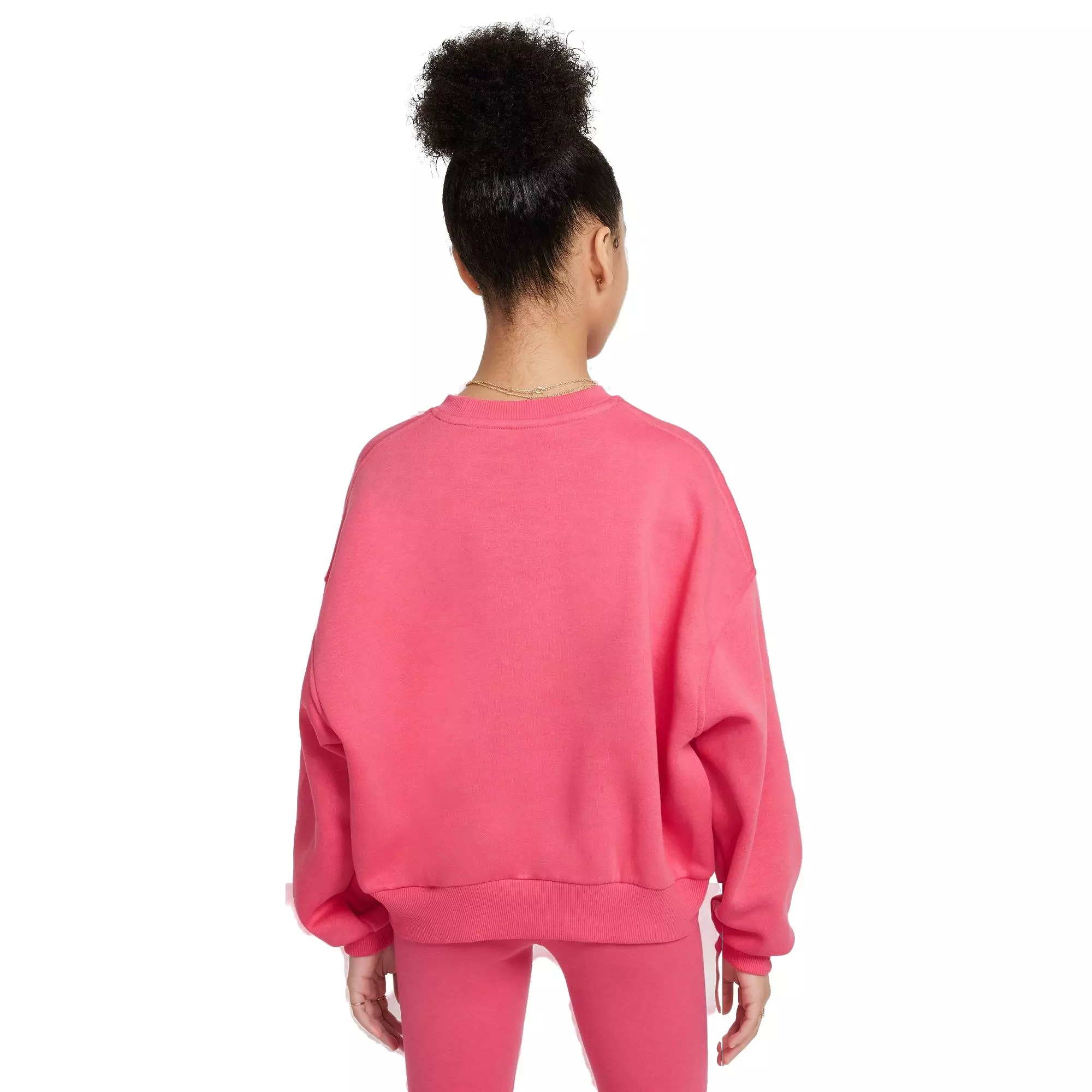 Nike Big Girls' Sportswear Club Fleece Boxy Crewneck Sweatshirt - PINK