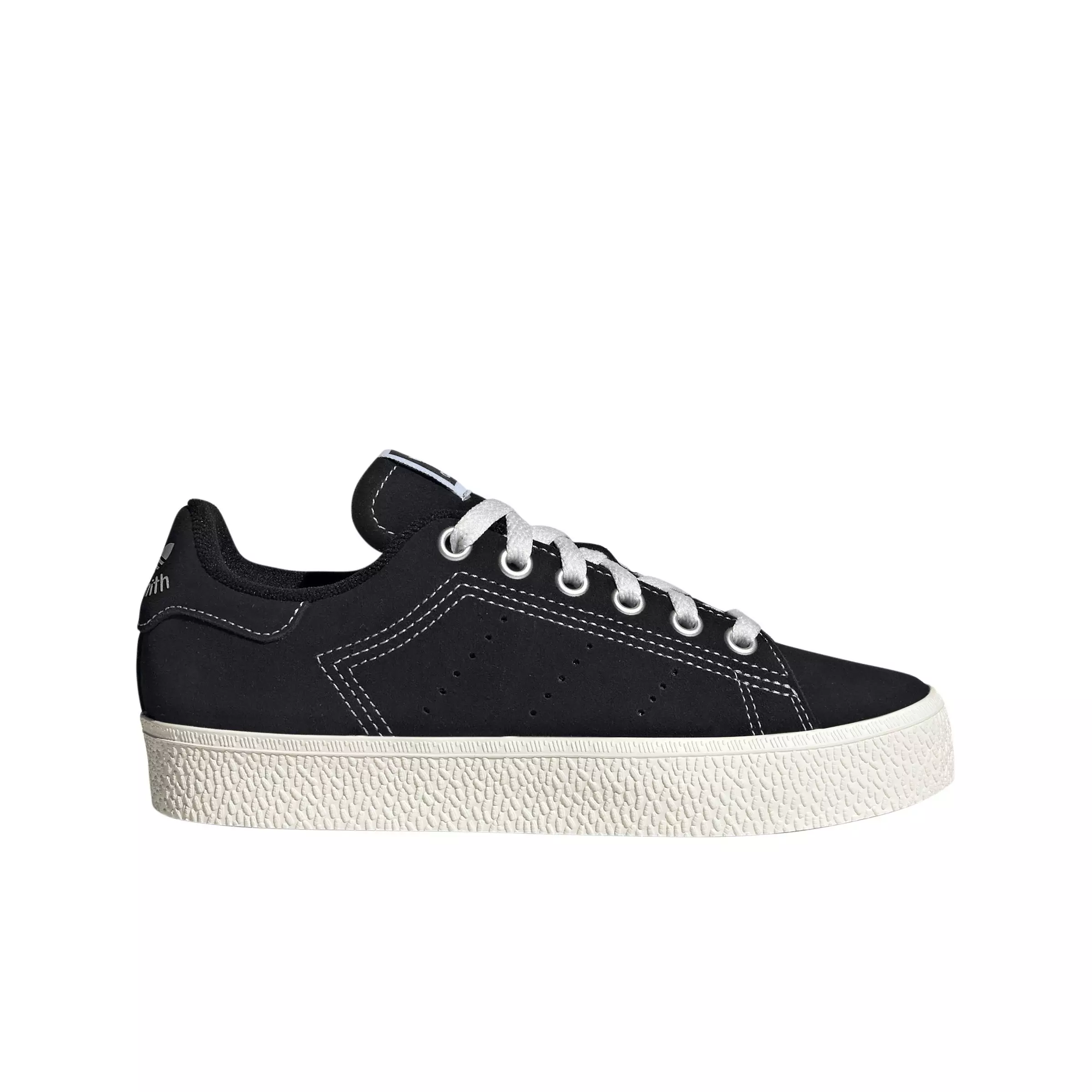 adidas Originals Stan Smith "Core Black/Chalk White/Gum 4" Grade School Boys' Shoe - BLACK/WHITE/GUM 4