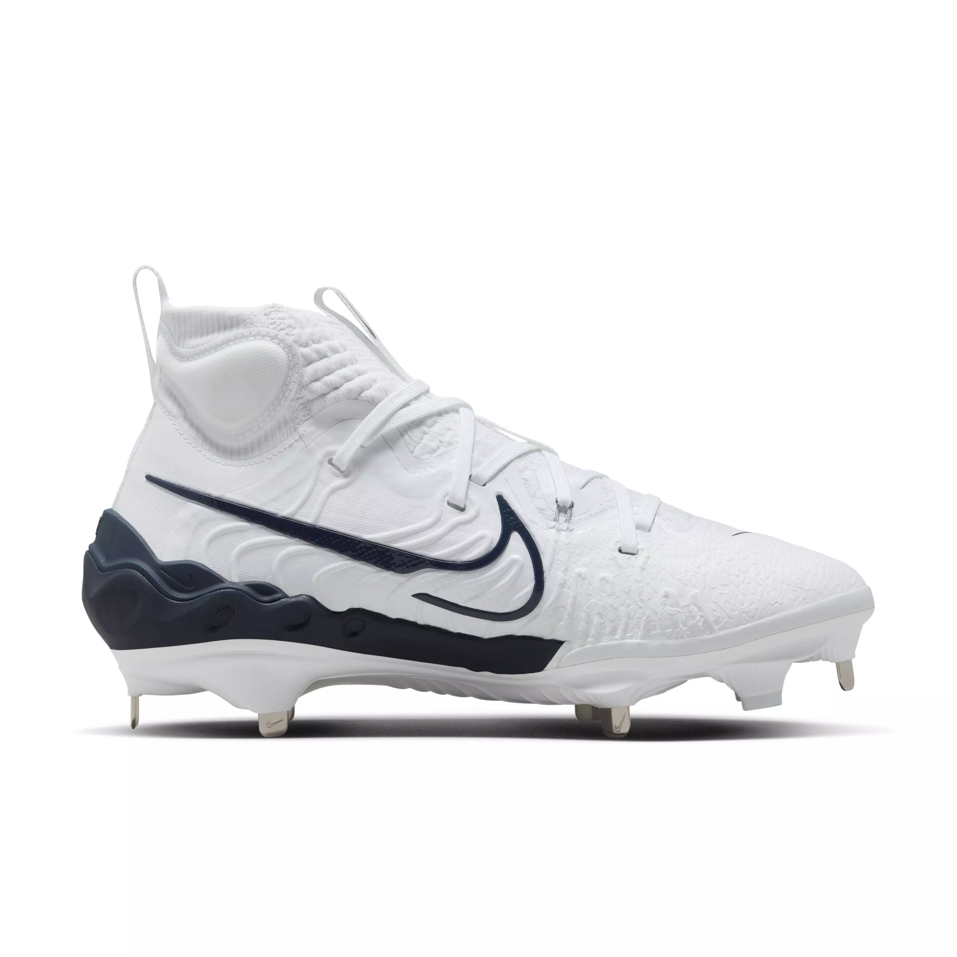 Nike Alpha Huarache NXT "White/Midnight Navy/Pure Platinum" Men's Baseball Cleat - WHITE/NAVY/PLATINUM