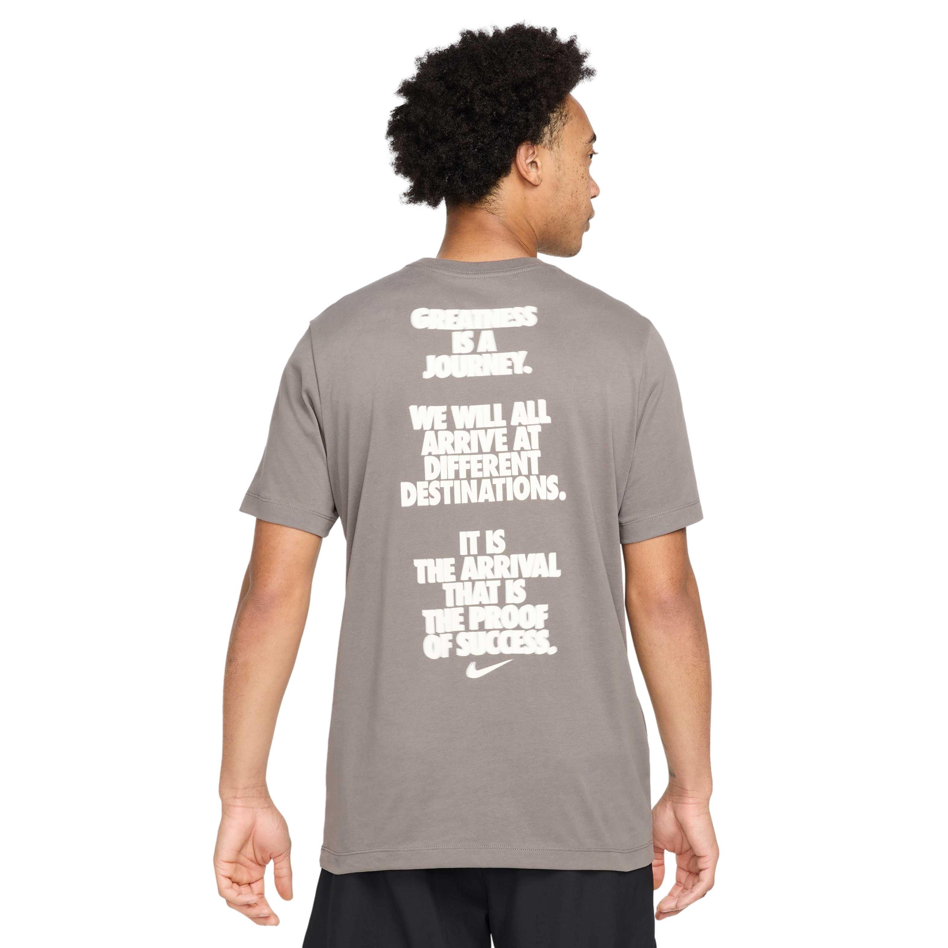 Nike Men's Dri-FIT Fitness Verbiage T-Shirt - GREY Thumbnail View 2