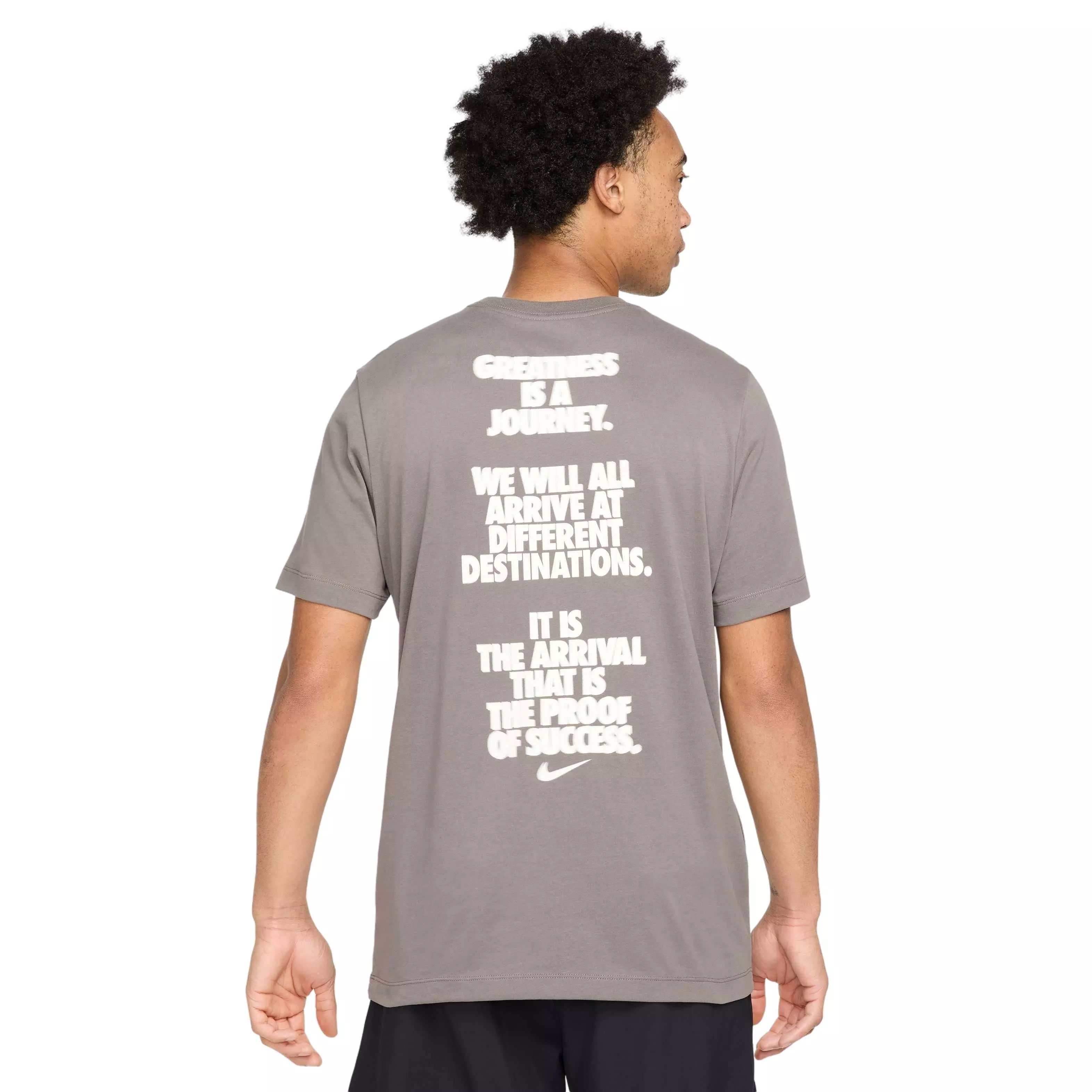 Nike Men's Dri-FIT Fitness Verbiage T-Shirt - GREY