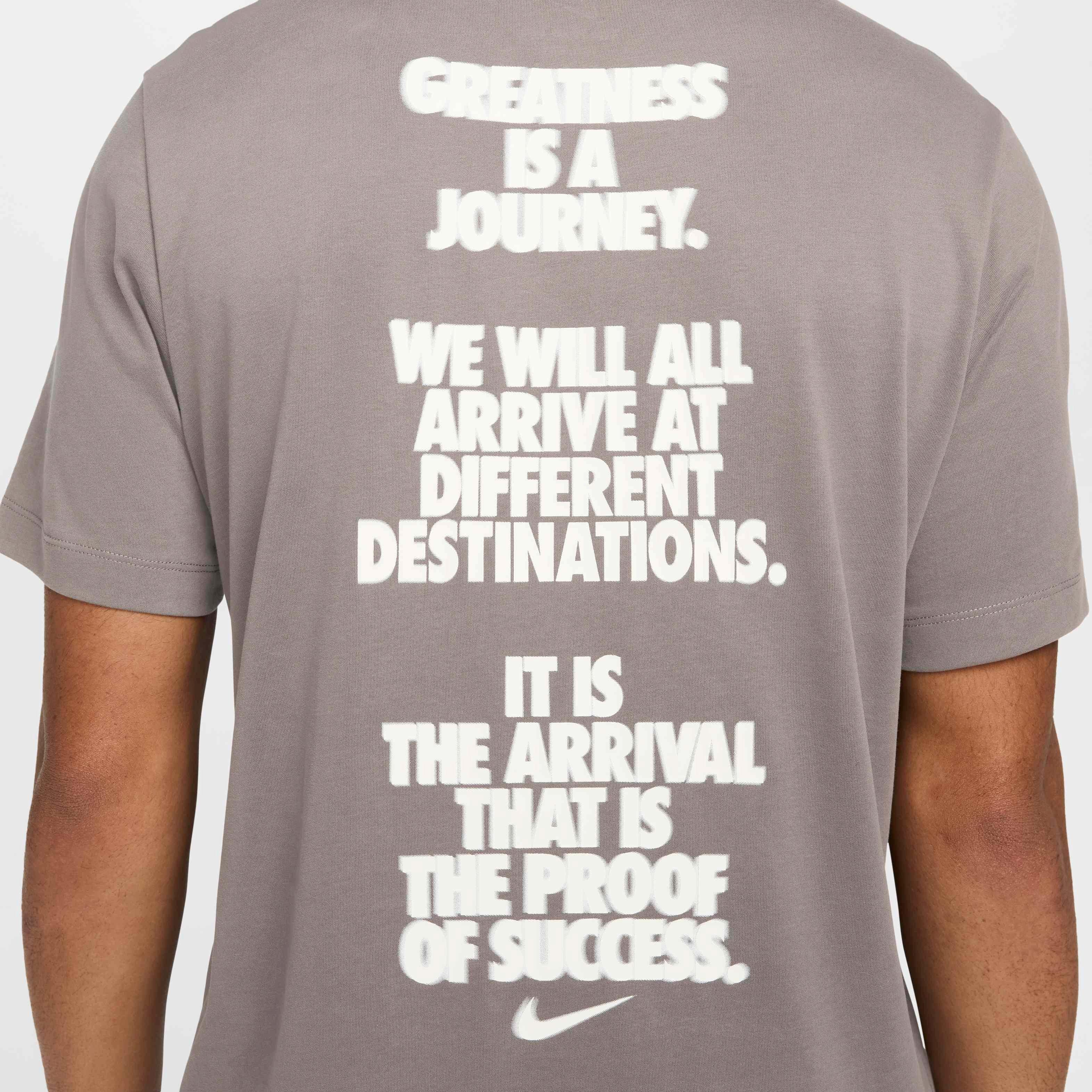 Nike Men's Dri-FIT Fitness Verbiage T-Shirt - GREY Thumbnail View 4