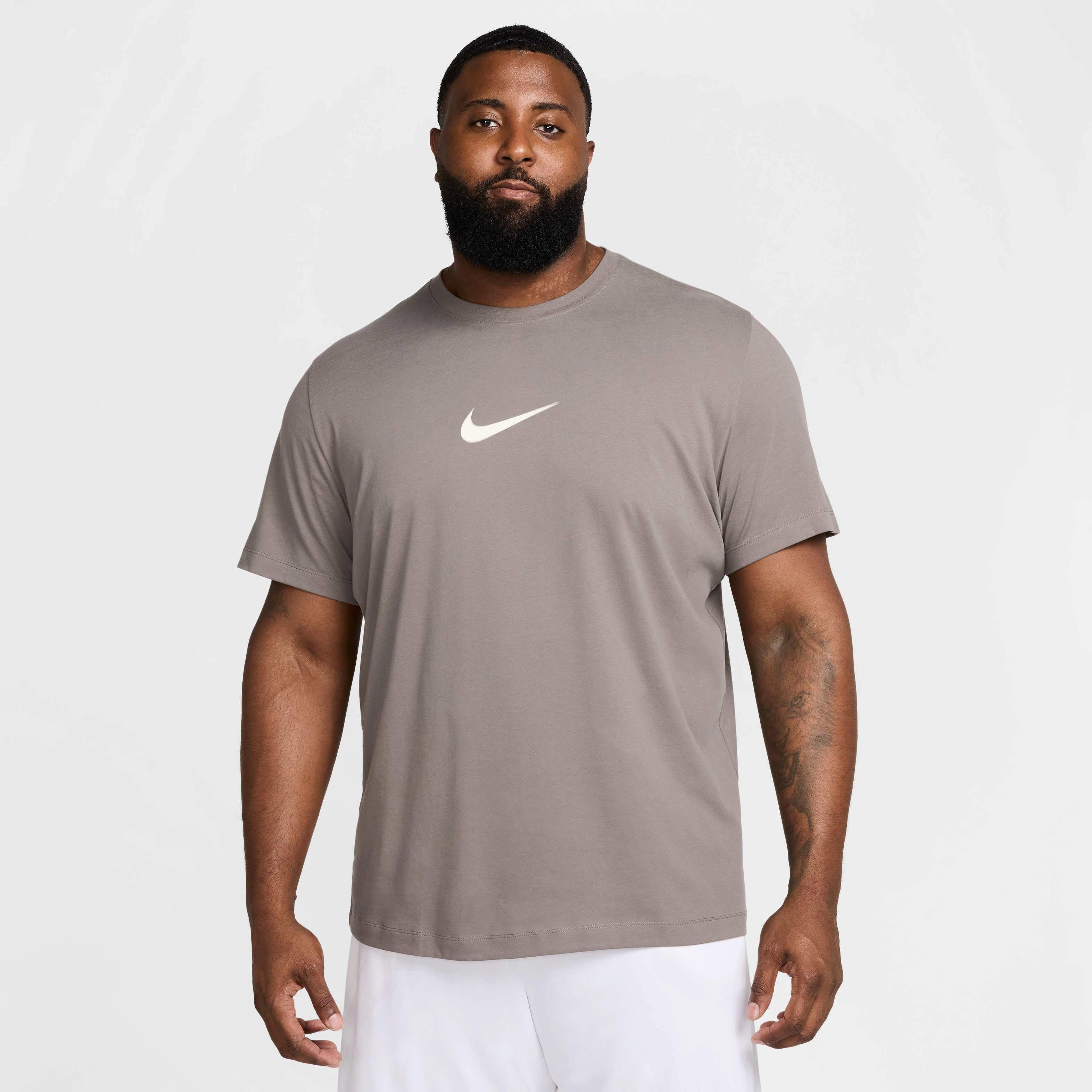 Nike Men's Dri-FIT Fitness Verbiage T-Shirt - GREY Thumbnail View 6