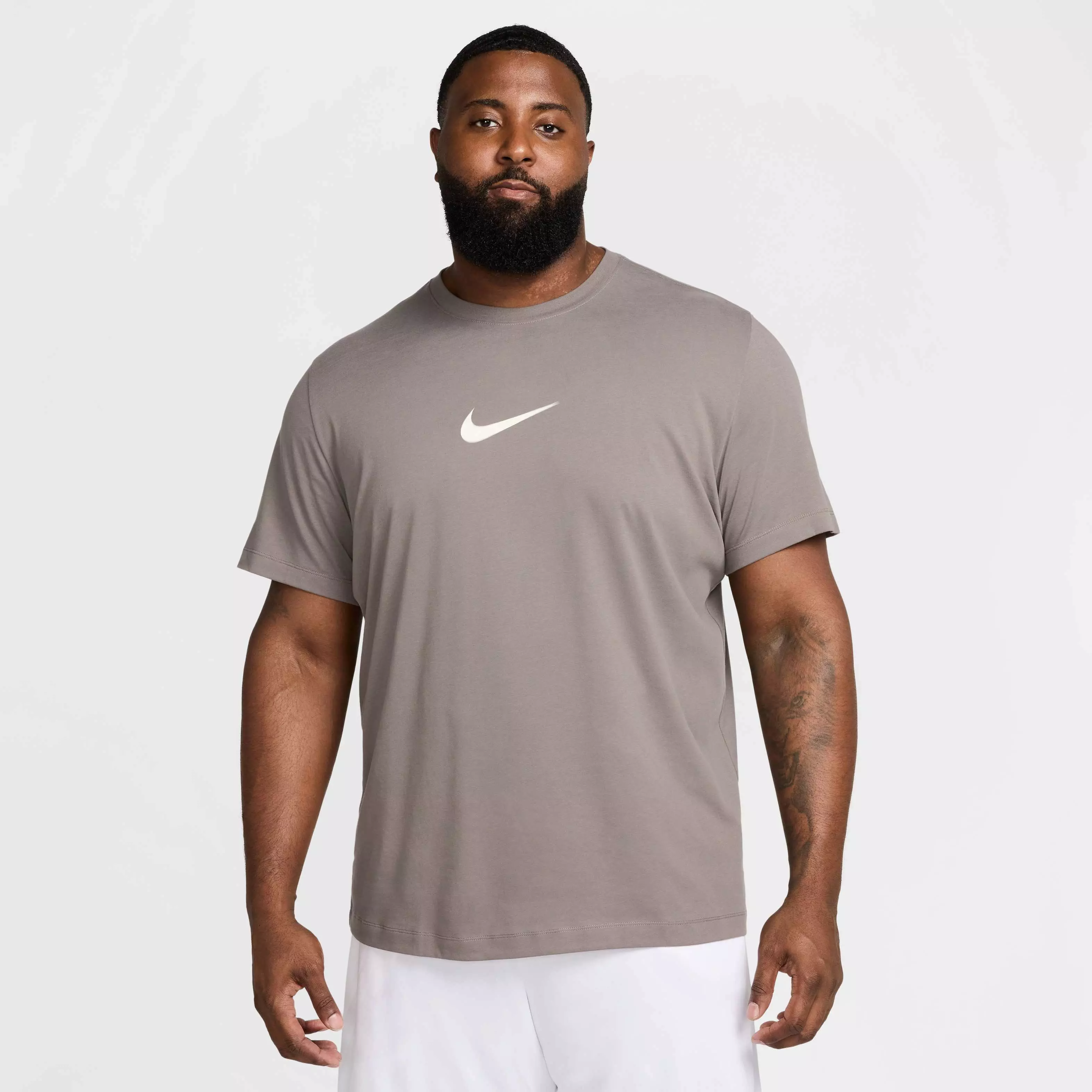 Nike Men's Dri-FIT Fitness Verbiage T-Shirt - GREY