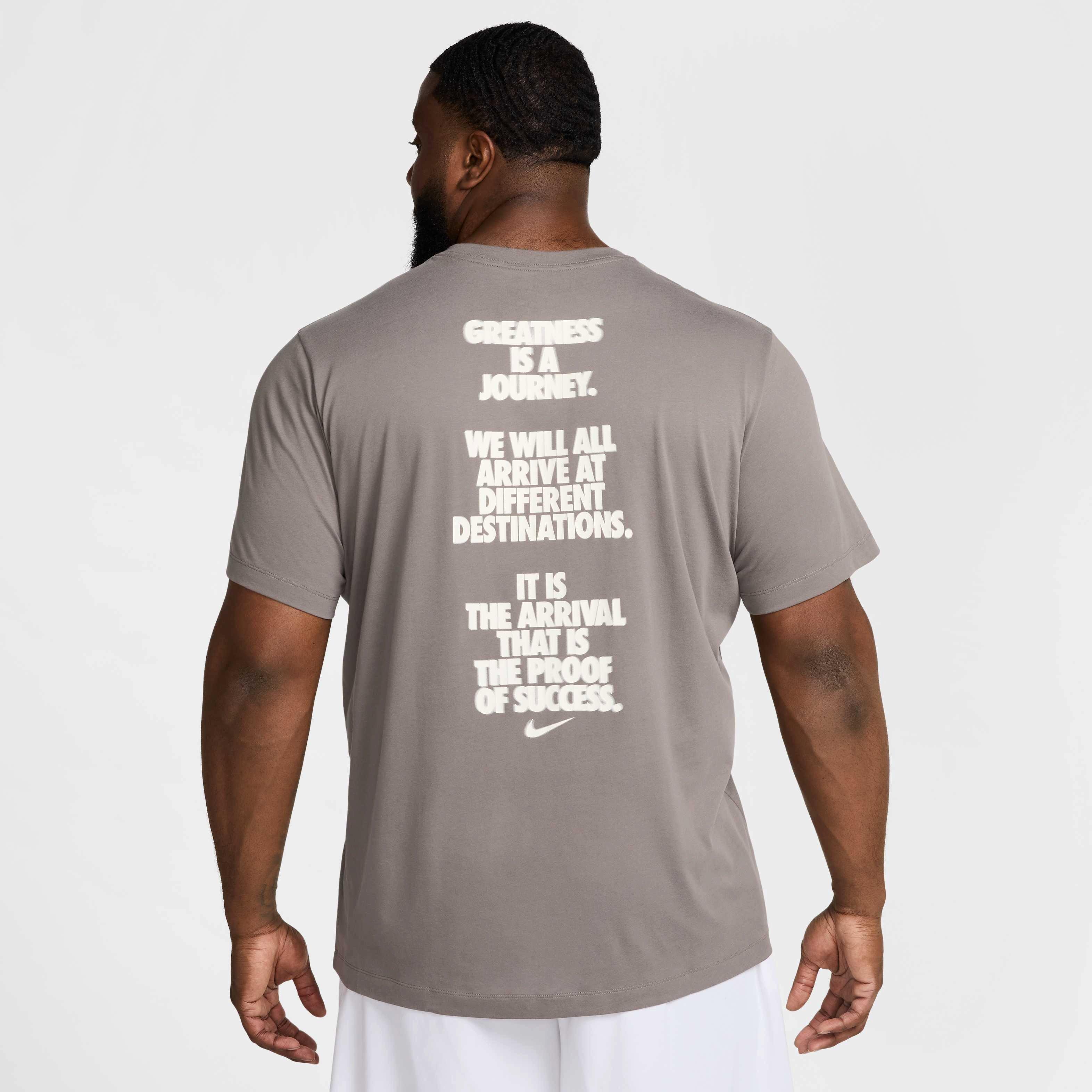 Nike Men's Dri-FIT Fitness Verbiage T-Shirt - GREY Thumbnail View 7