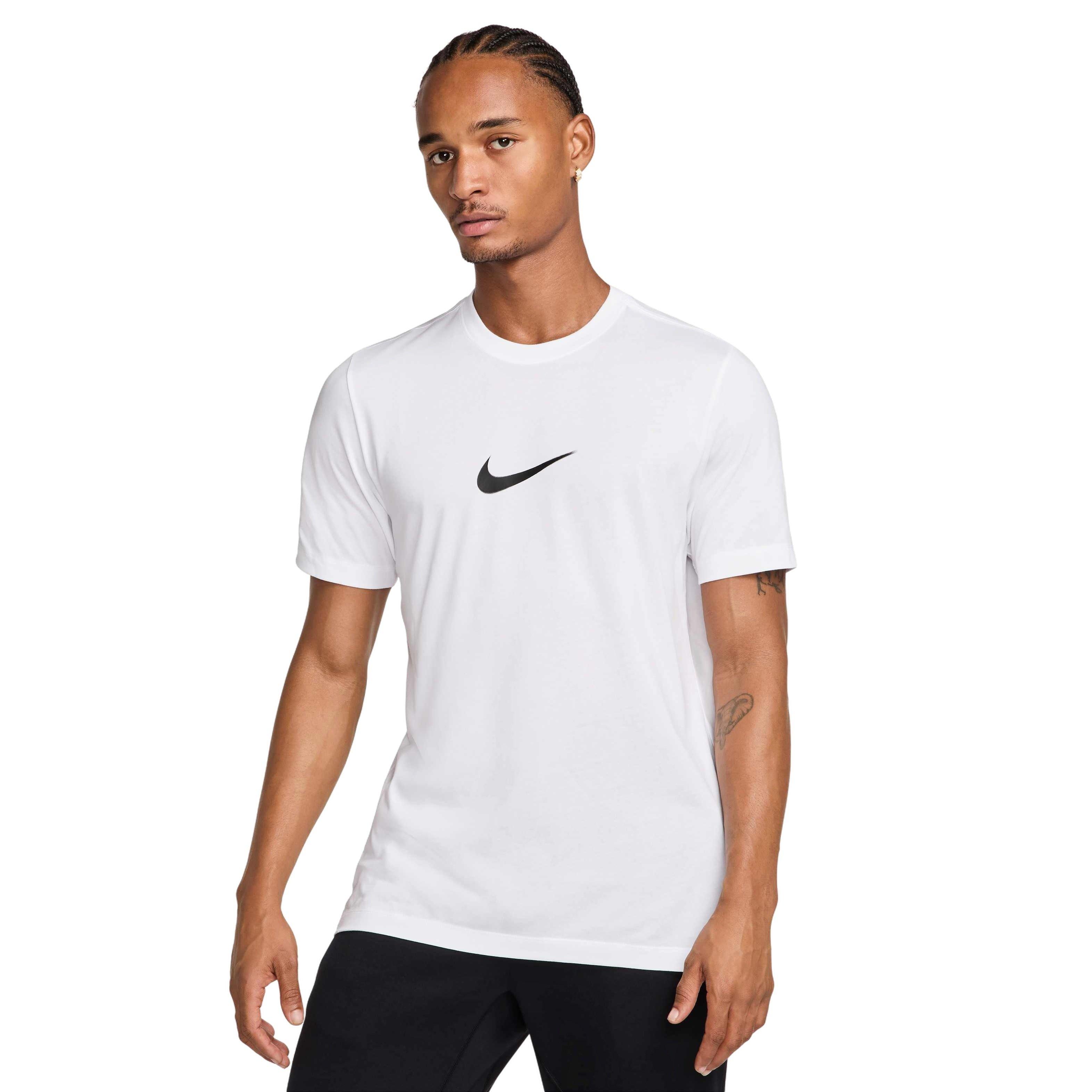 Nike Men's Dri-FIT Fitness Verbiage T-Shirt - WHITE Thumbnail View 1