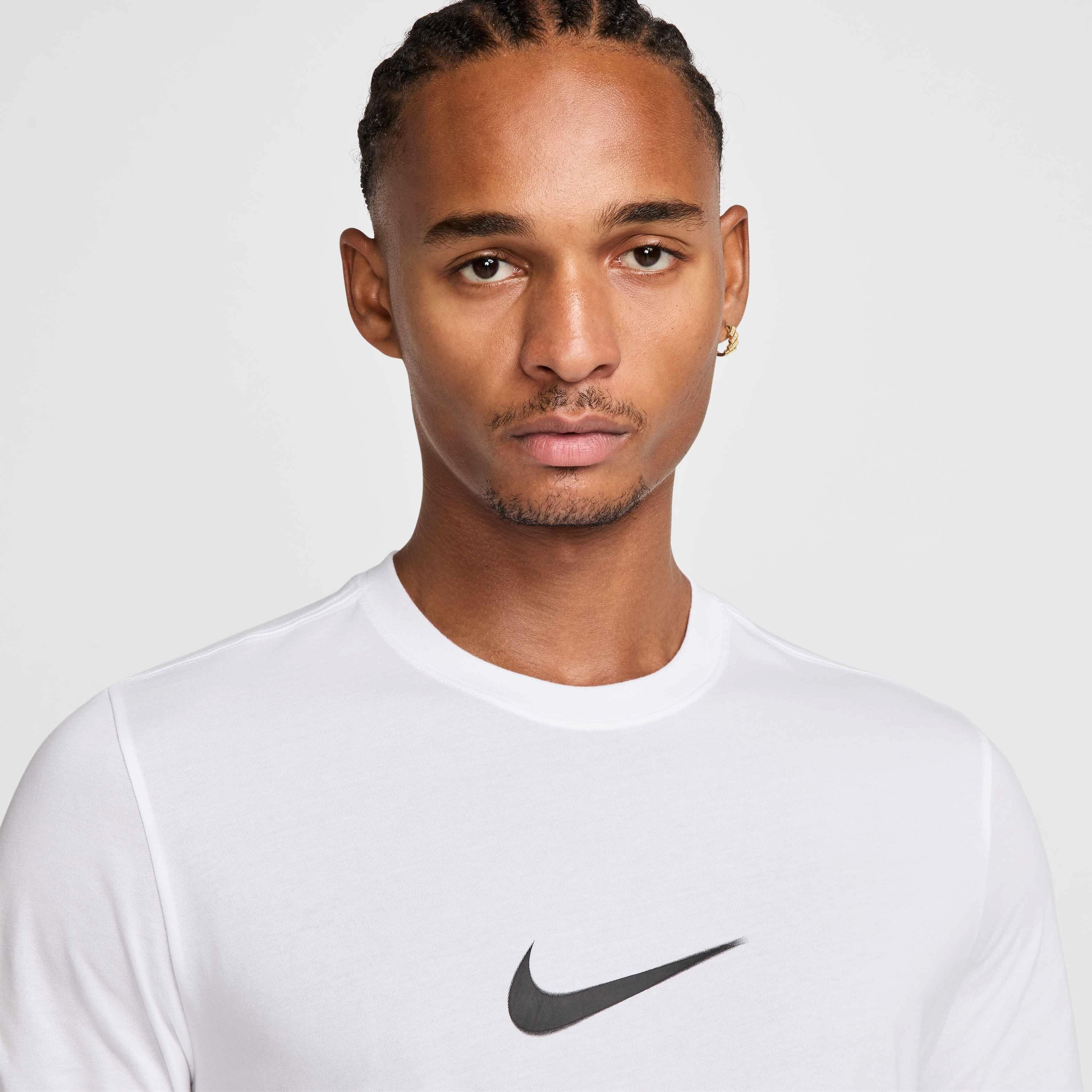 Nike Men's Dri-FIT Fitness Verbiage T-Shirt - WHITE Thumbnail View 3