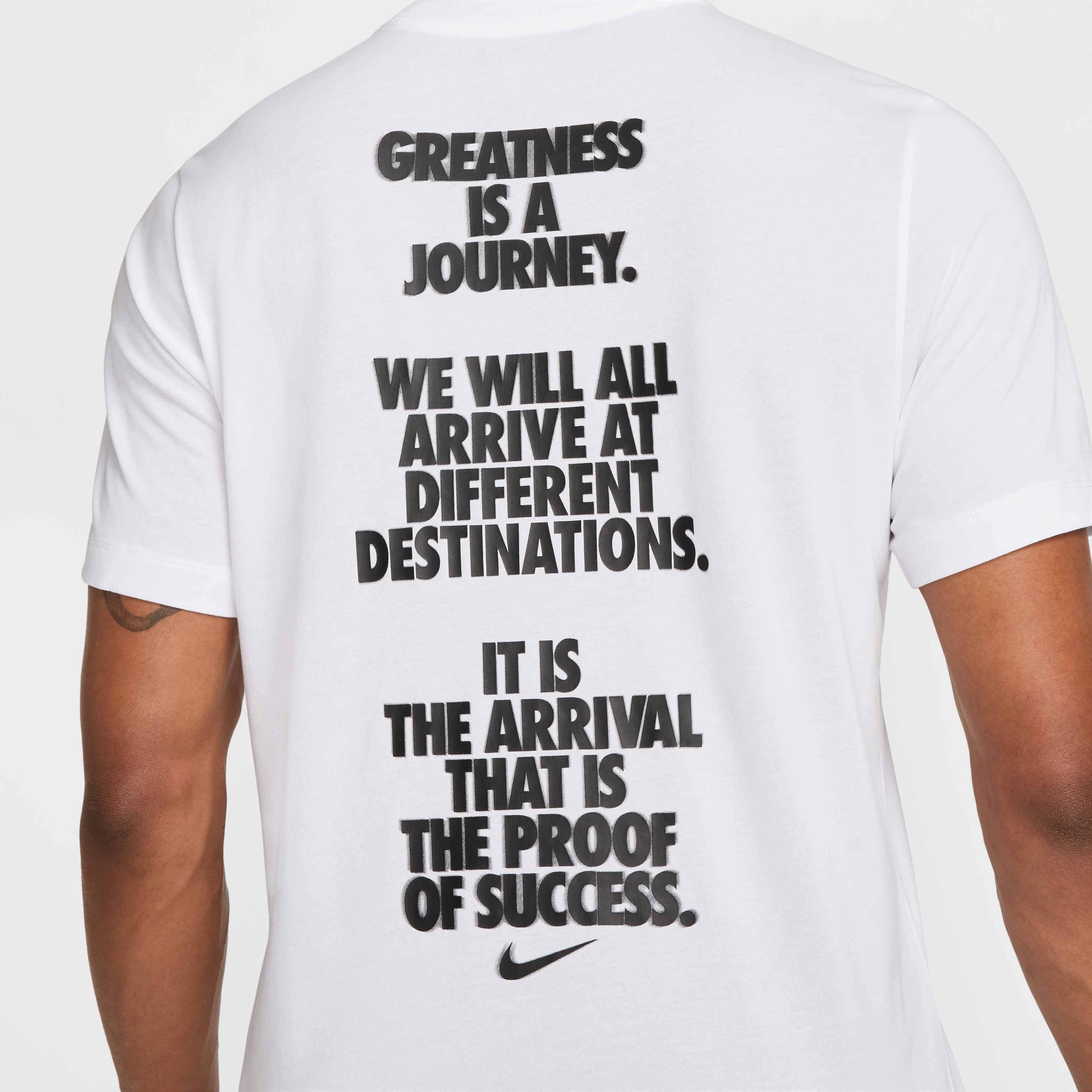Nike Men's Dri-FIT Fitness Verbiage T-Shirt - WHITE Thumbnail View 4