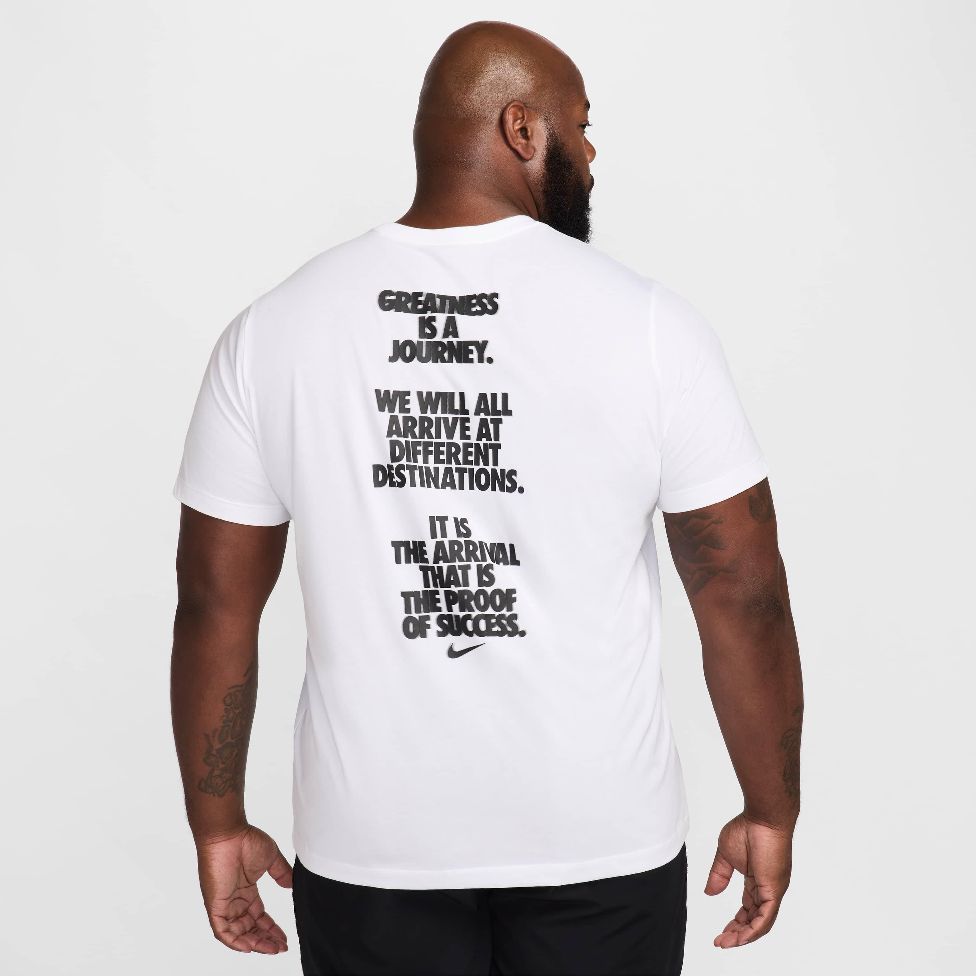 Nike Men's Dri-FIT Fitness Verbiage T-Shirt - WHITE Thumbnail View 6