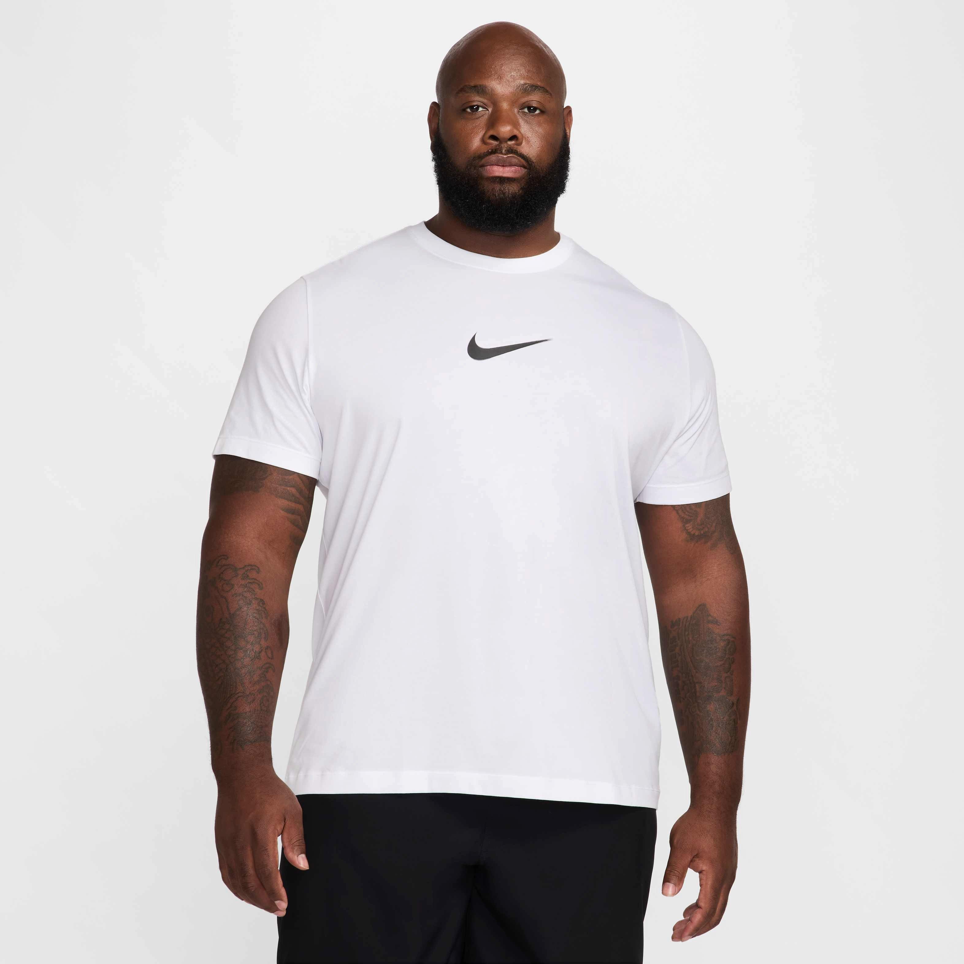 Nike Men's Dri-FIT Fitness Verbiage T-Shirt - WHITE Thumbnail View 7