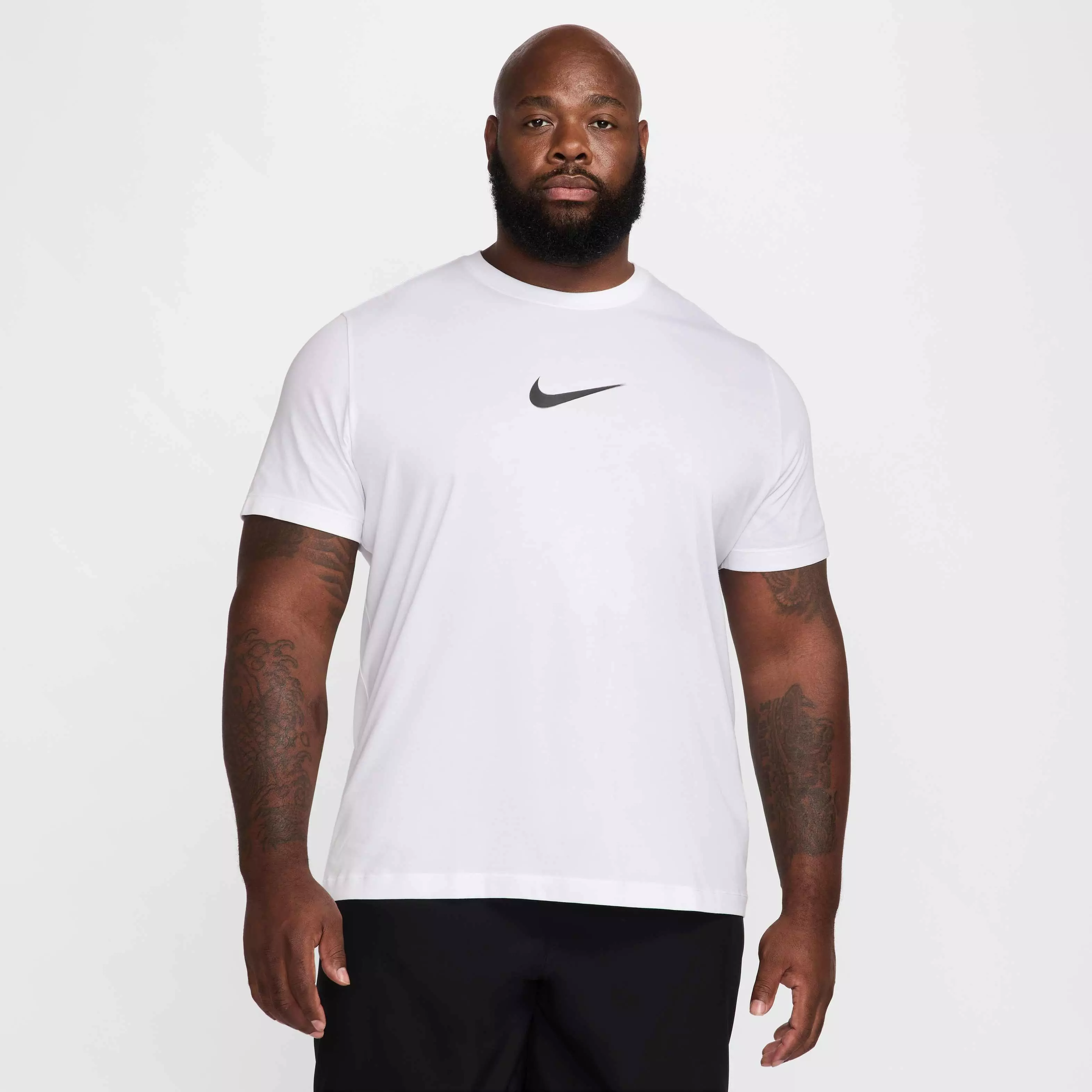 Nike Men's Dri-FIT Fitness Verbiage T-Shirt - WHITE