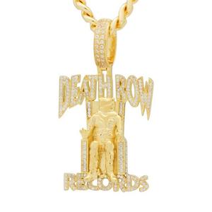King Ice x Death Row Records - Iced Logo Necklace - GOLD