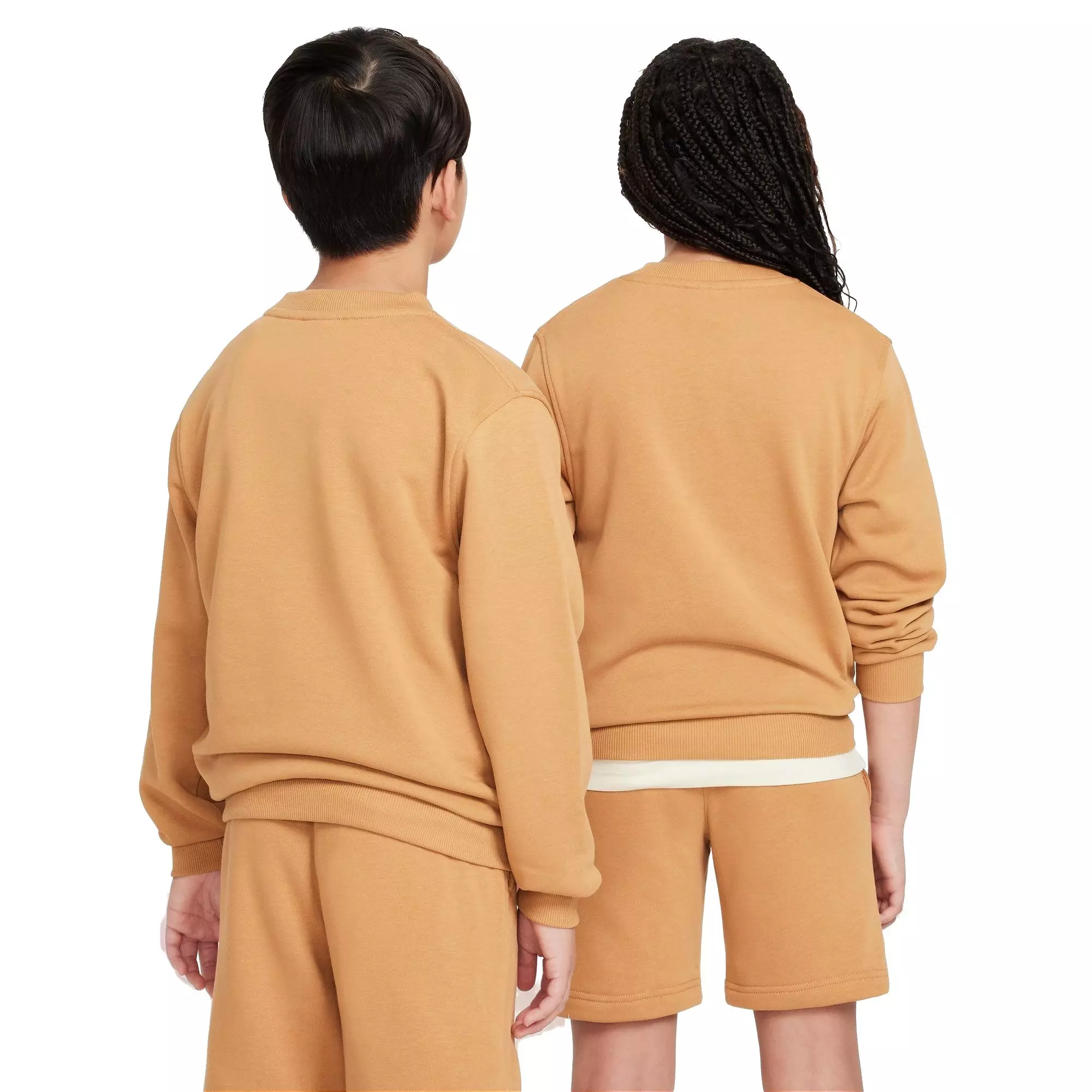 Nike Big Kids' Sportswear Club French Terry Crew-Neck Sweatshirt - BROWN