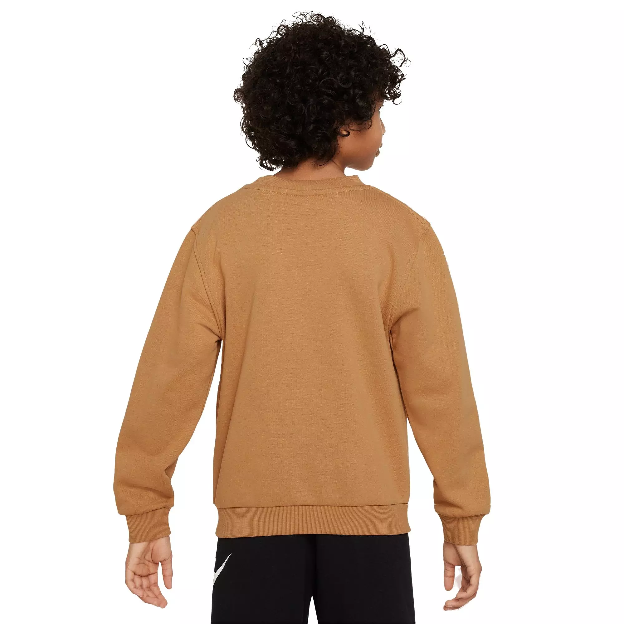 Nike Big Kids' Sportswear Club French Terry Crew-Neck Sweatshirt - BROWN