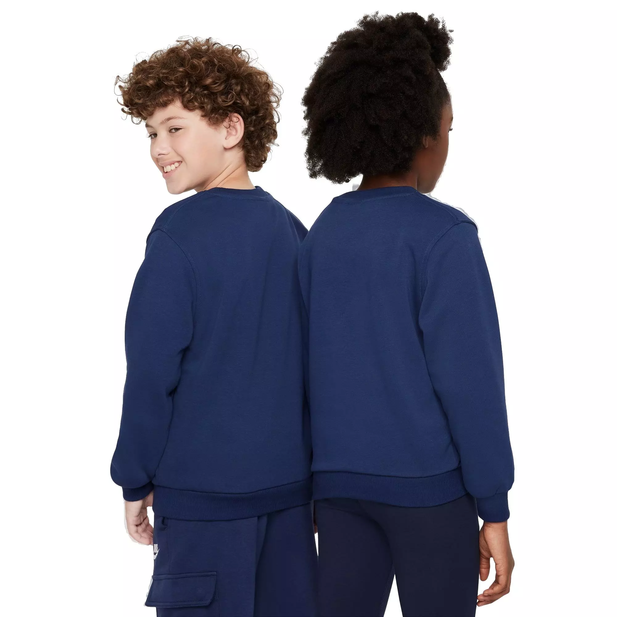 Nike Big Kids' Sportswear Club French Terry Crew-Neck Sweatshirt - BLUE