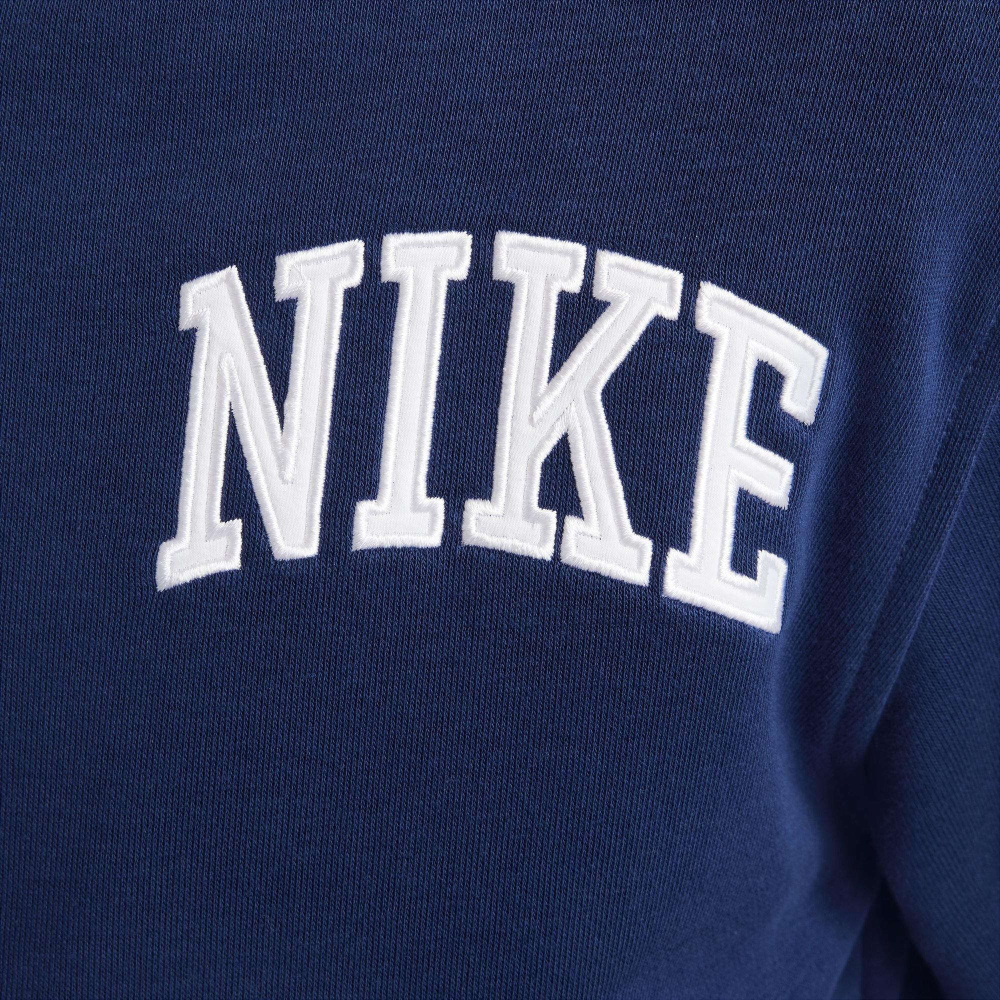 Nike Big Kids' Sportswear Club French Terry Crew-Neck Sweatshirt - BLUE Thumbnail View 5