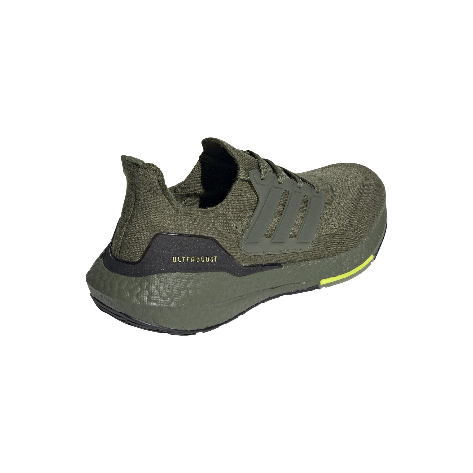 adidas Ultraboost 21 "Focus Olive/Focus Olive/Acid Yellow" Men's Running Shoe - OLIVE Thumbnail View 4