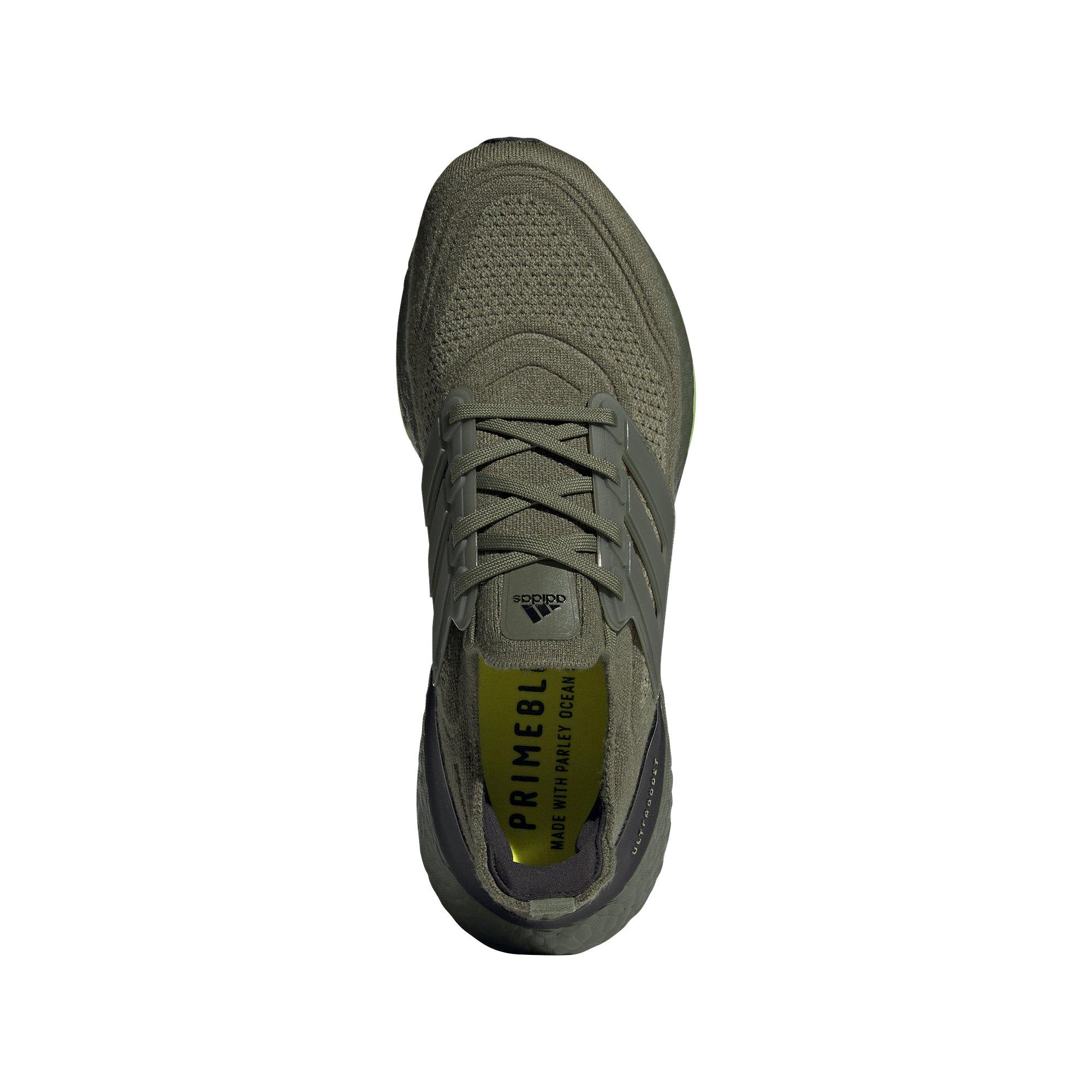 adidas Ultraboost 21 "Focus Olive/Focus Olive/Acid Yellow" Men's Running Shoe - OLIVE Thumbnail View 5