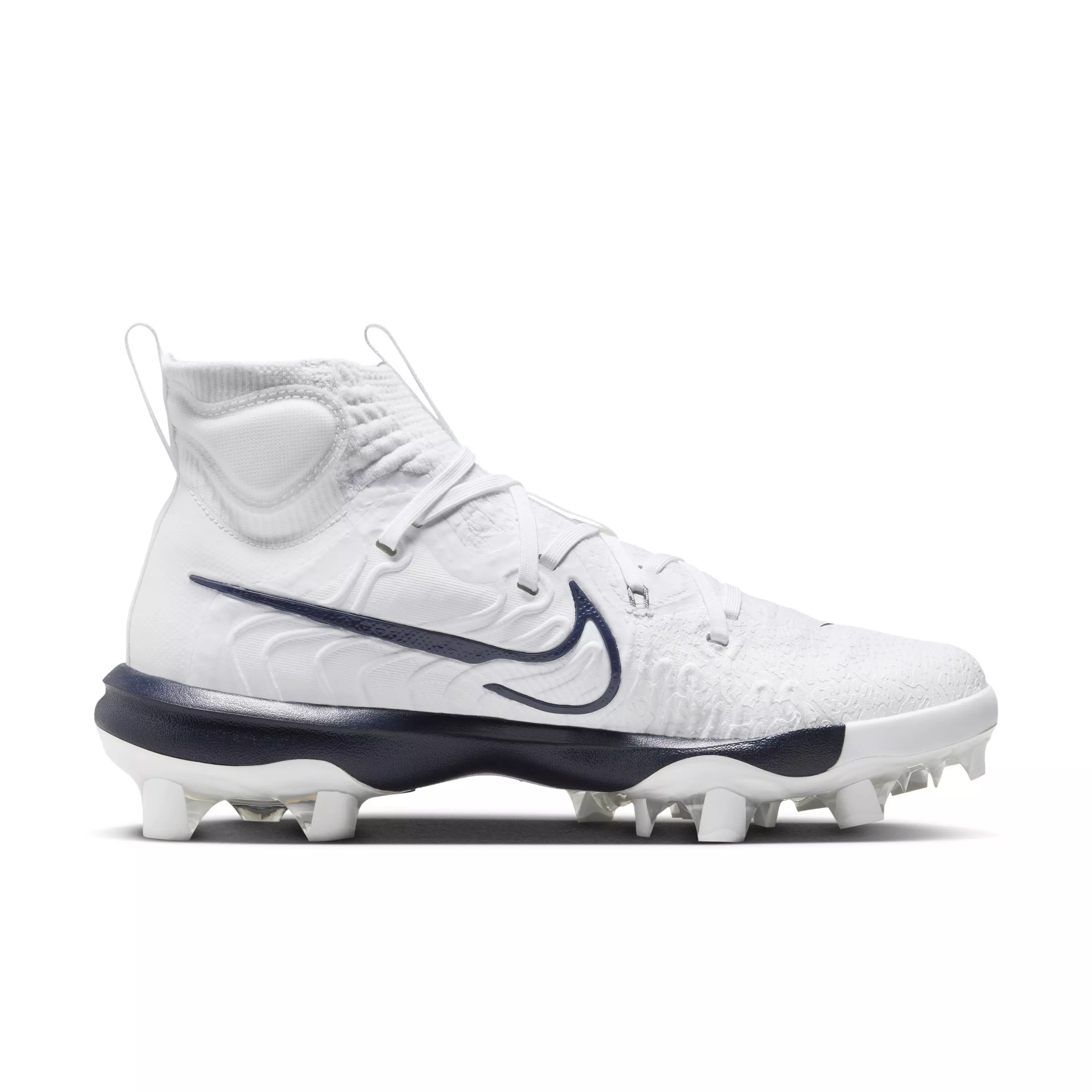 Nike Alpha Huarache NXT MCS "White/Midnight Navy/Pure Platinum" Men's Baseball Cleat - WHITE/NAVY/PLATINUM